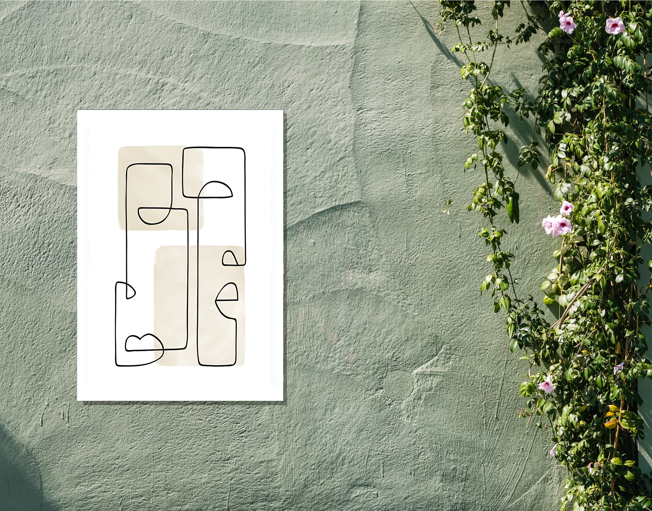 "Line Art: Abstract"- Shiny & Sturdy Metallic Poster Art That Pops & Sticks