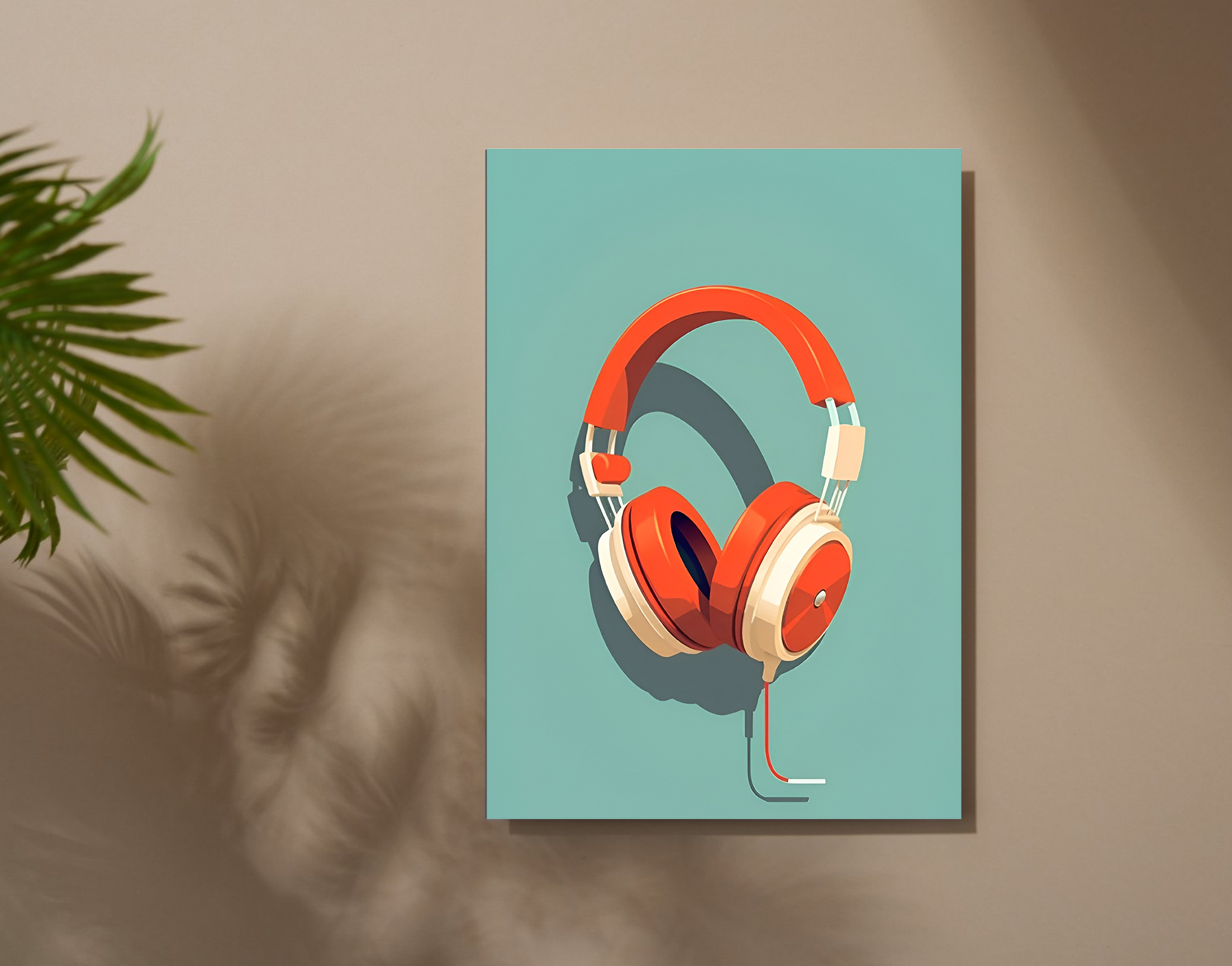 "Headset Musical: Vector Image"- Shiny & Sturdy Metallic Poster Art That Pops & Sticks