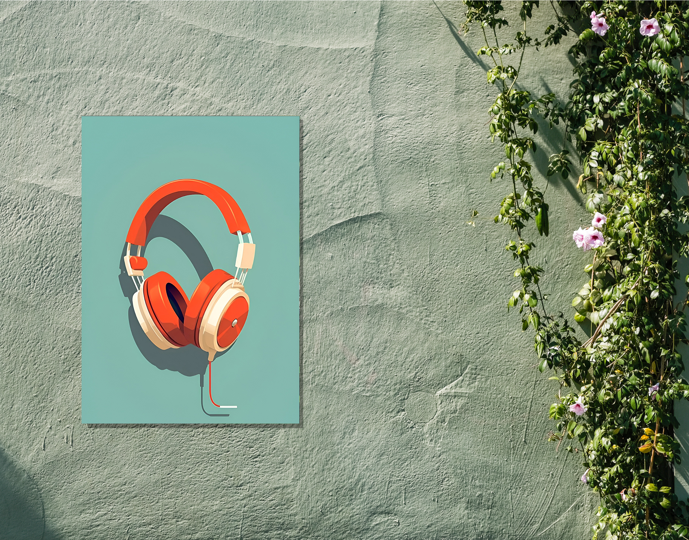 "Headset Musical: Vector Image"- Shiny & Sturdy Metallic Poster Art That Pops & Sticks