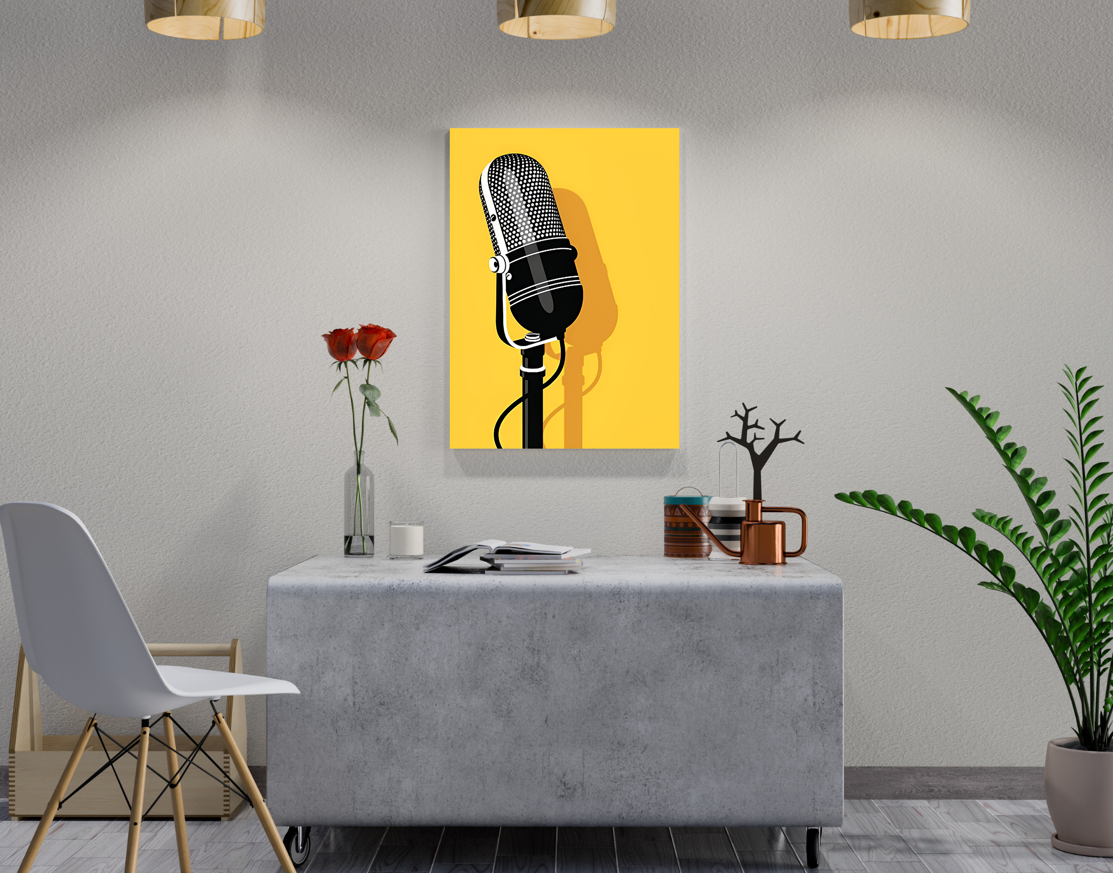 "Mic Musical: Vector Image"- Shiny & Sturdy Metallic Poster Art That Pops & Sticks