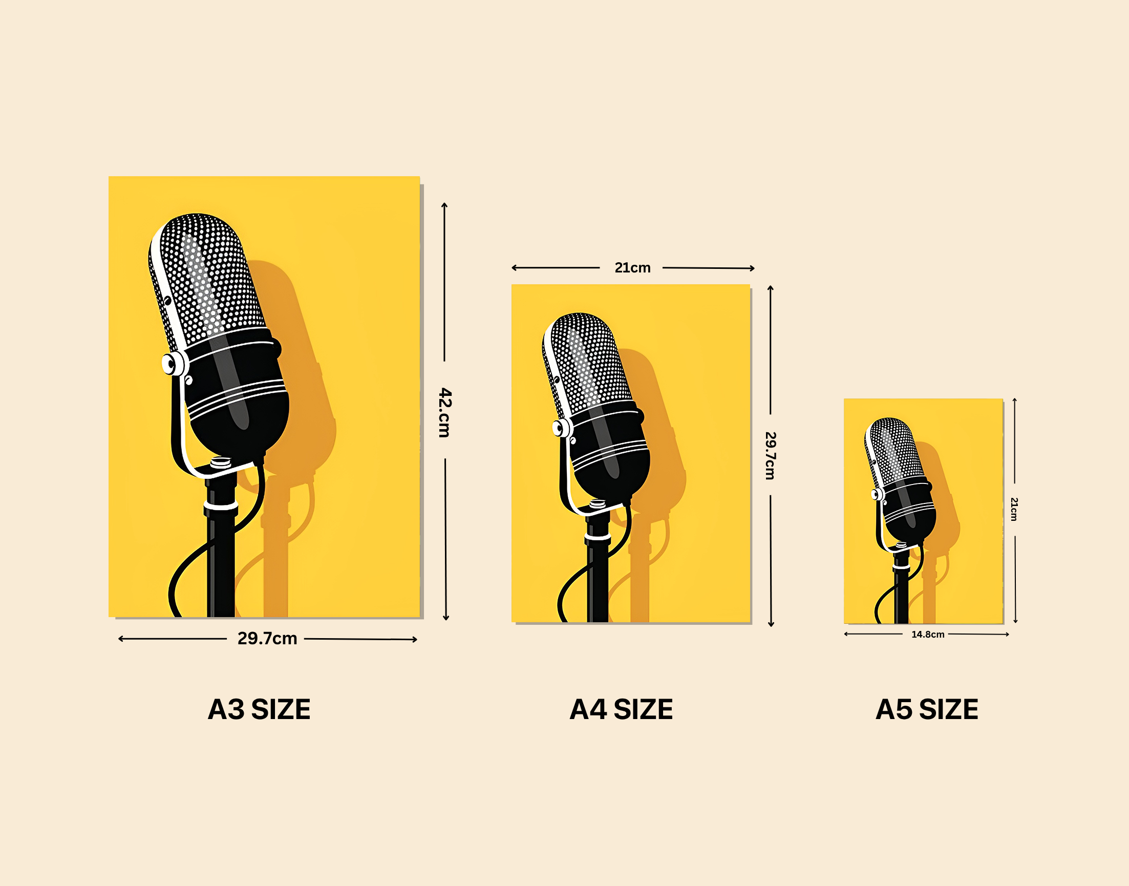 "Mic Musical: Vector Image"- Shiny & Sturdy Metallic Poster Art That Pops & Sticks