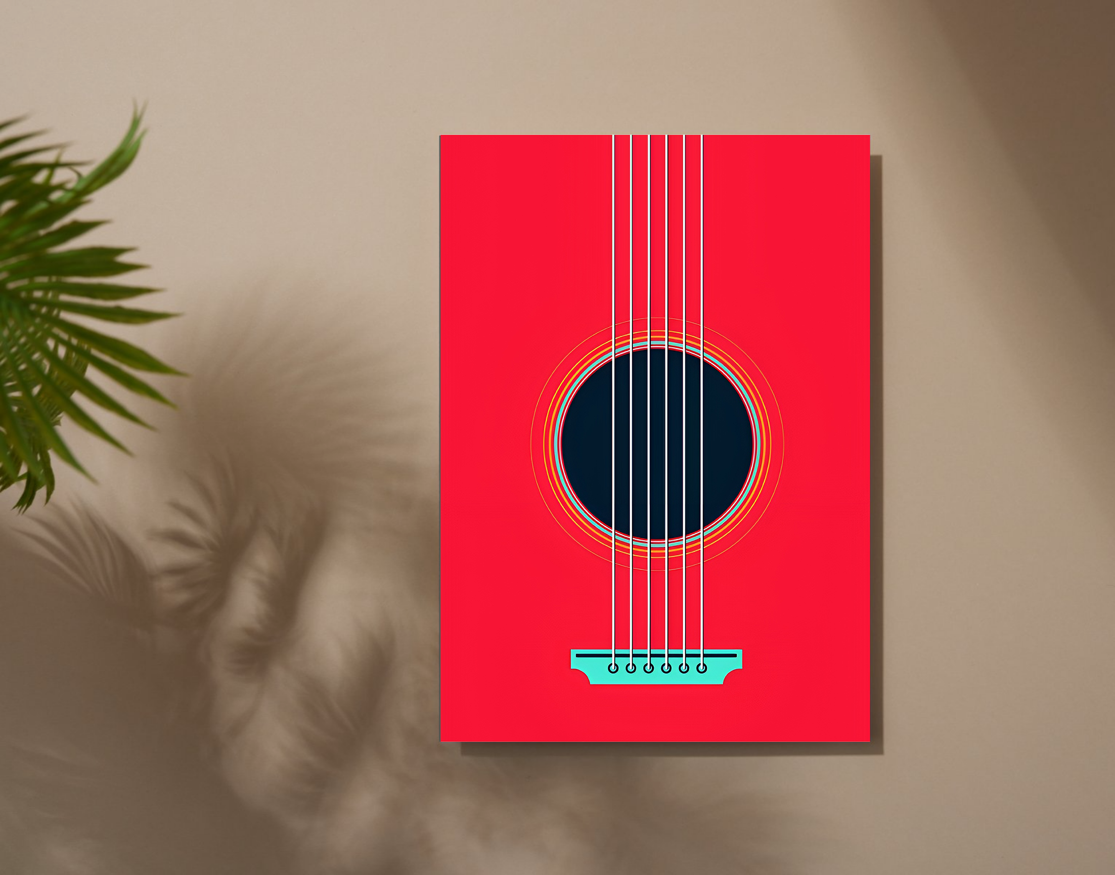 "Guitar Musical: Vector Image"- Shiny & Sturdy Metallic Poster Art That Pops & Sticks