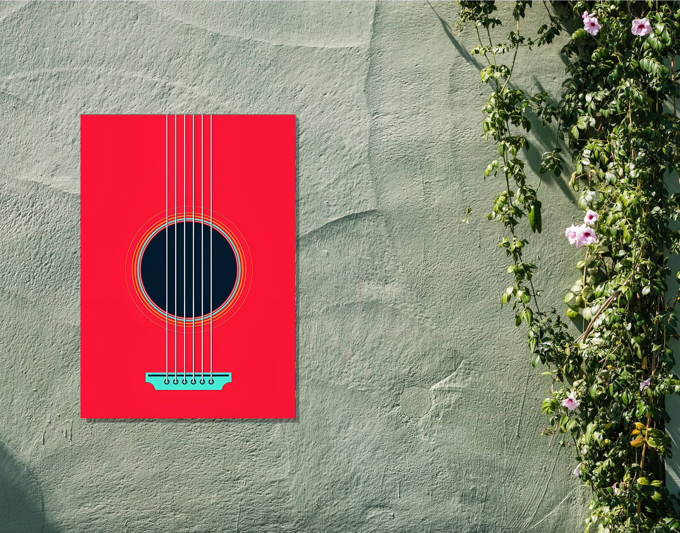 "Guitar Musical: Vector Image"- Shiny & Sturdy Metallic Poster Art That Pops & Sticks