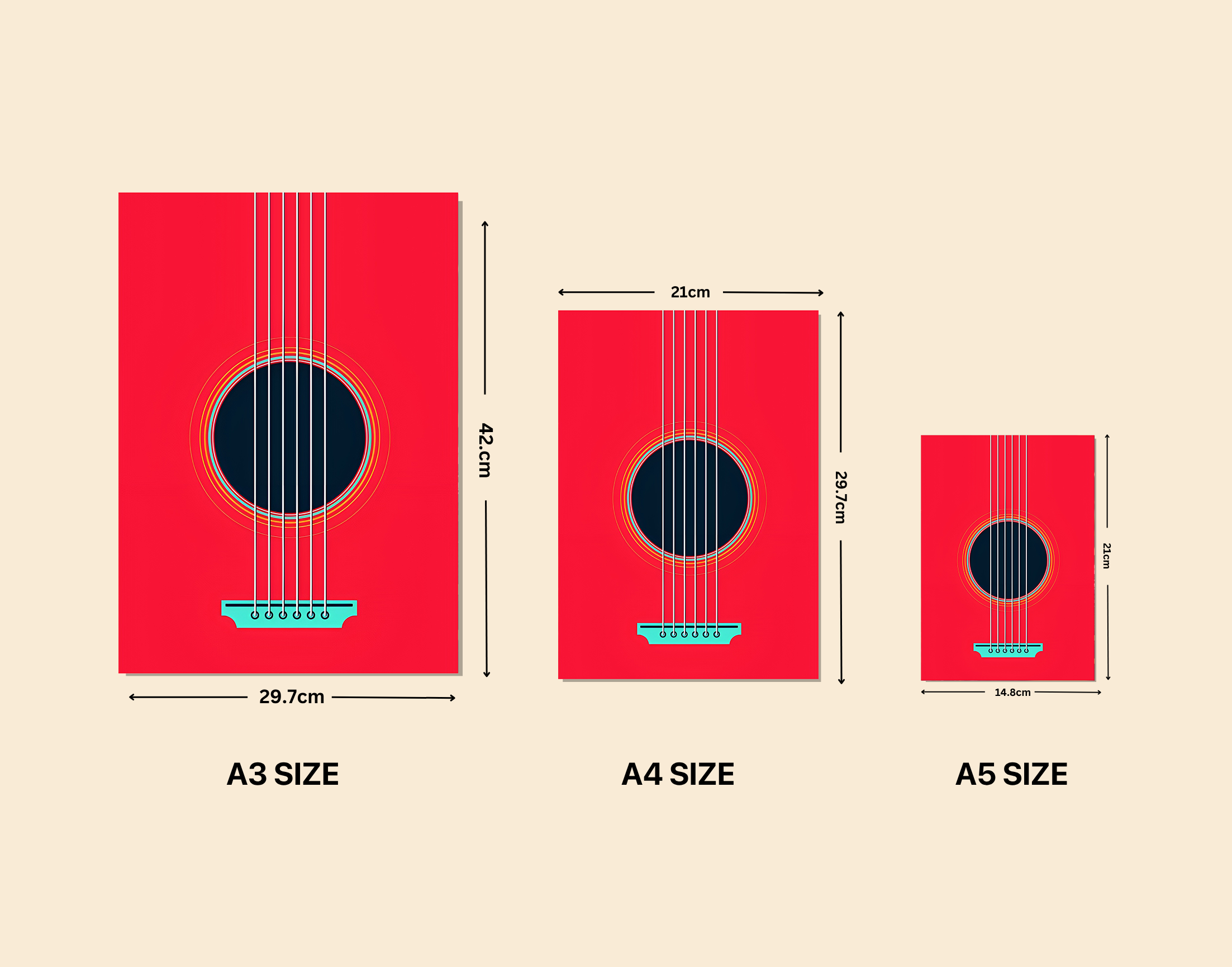"Guitar Musical: Vector Image"- Shiny & Sturdy Metallic Poster Art That Pops & Sticks