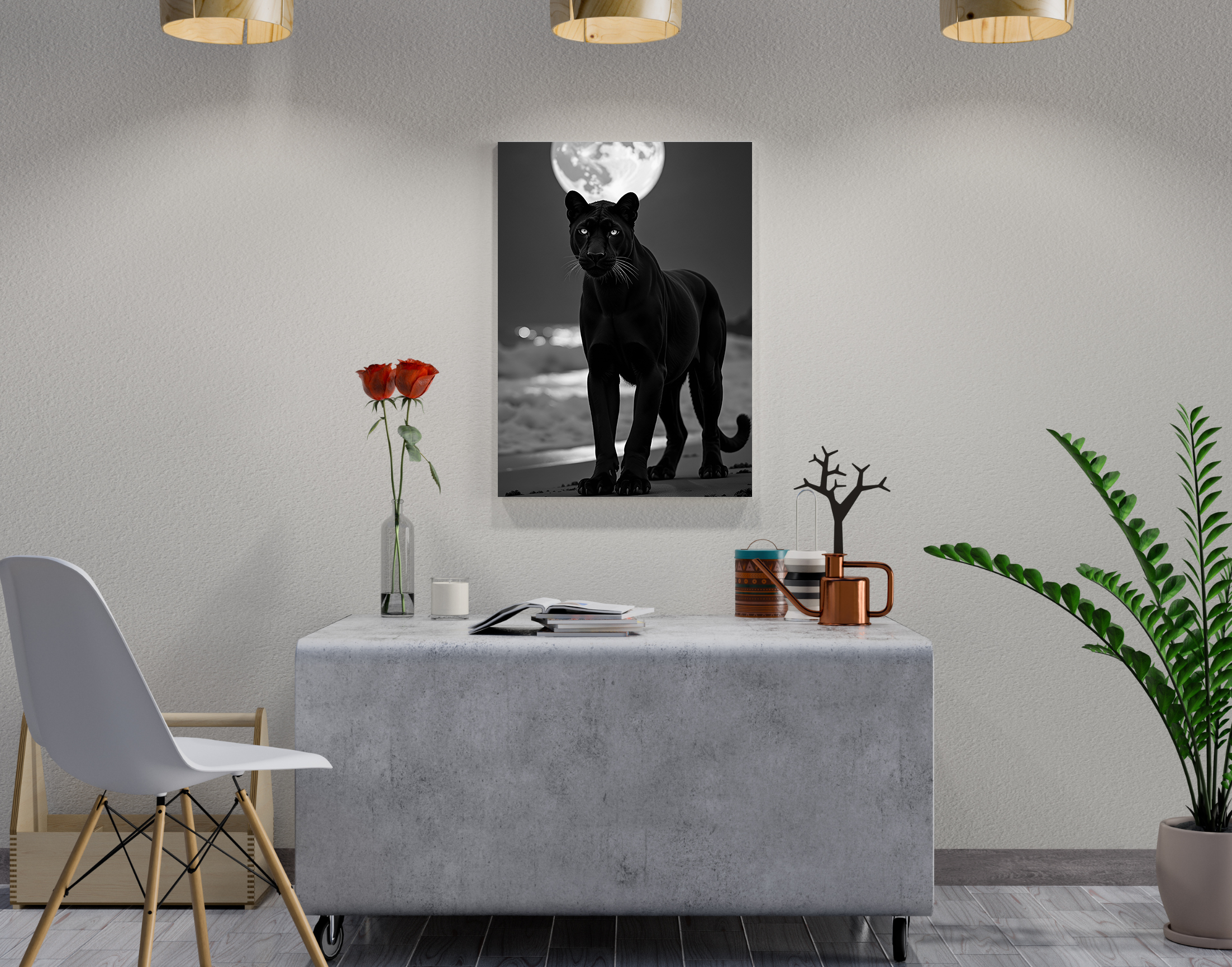 "Black Panther in The Dark"- Shiny & Sturdy Metallic Poster Art That Pops & Sticks