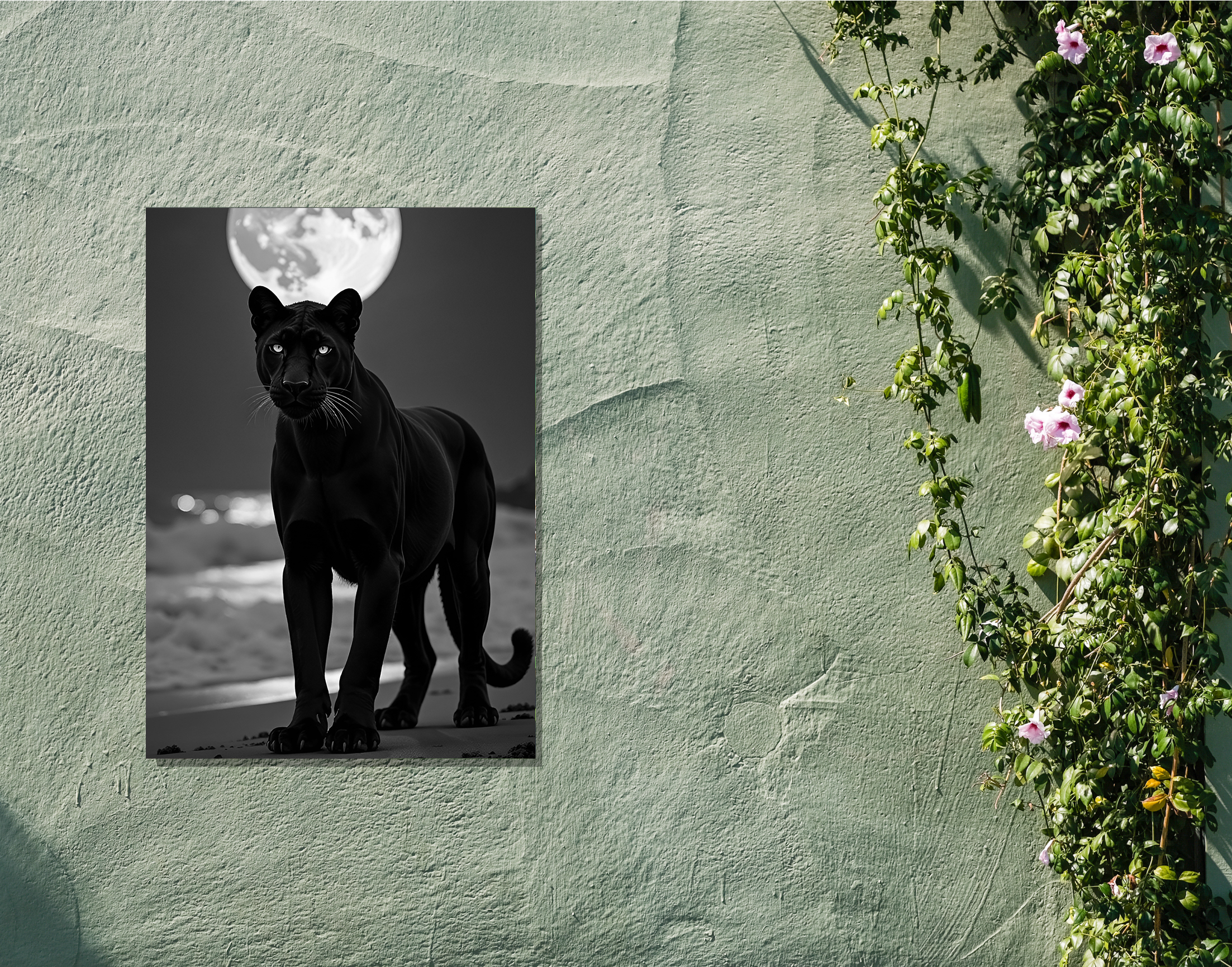 "Black Panther in The Dark"- Shiny & Sturdy Metallic Poster Art That Pops & Sticks