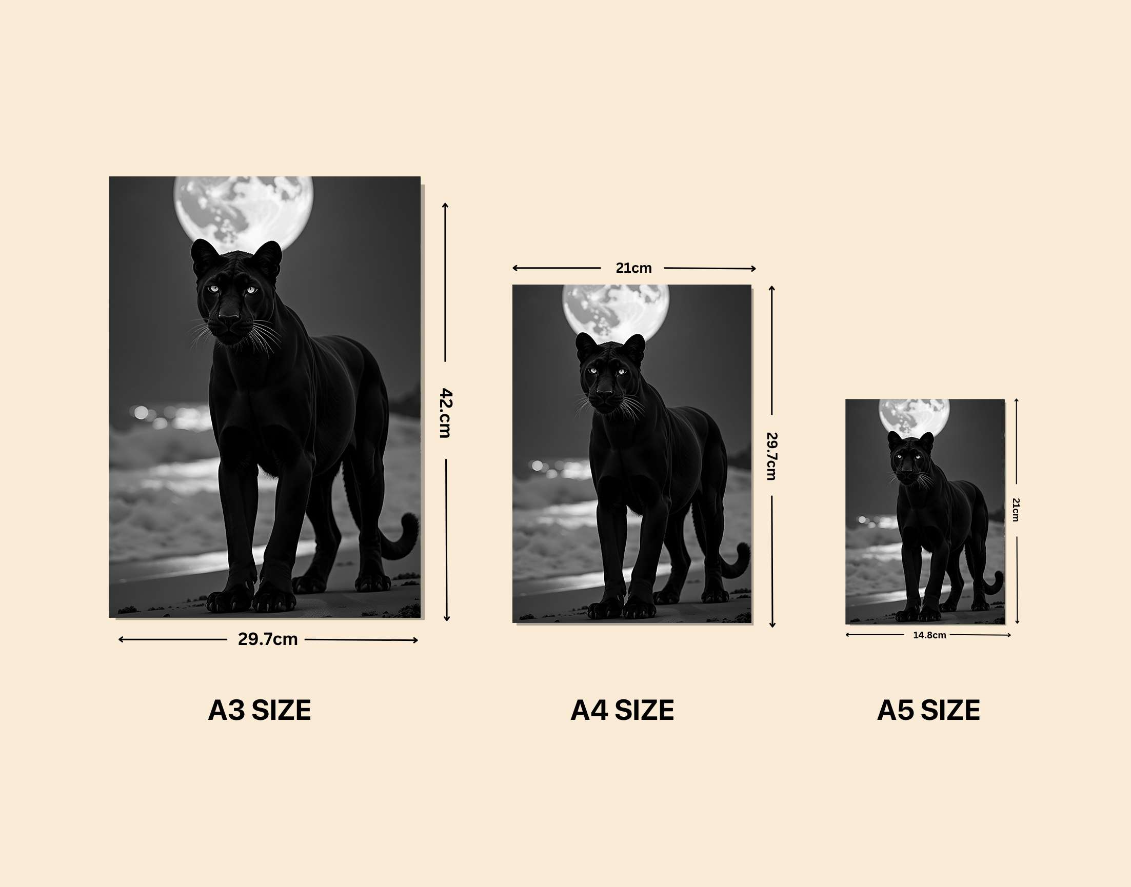 "Black Panther in The Dark"- Shiny & Sturdy Metallic Poster Art That Pops & Sticks