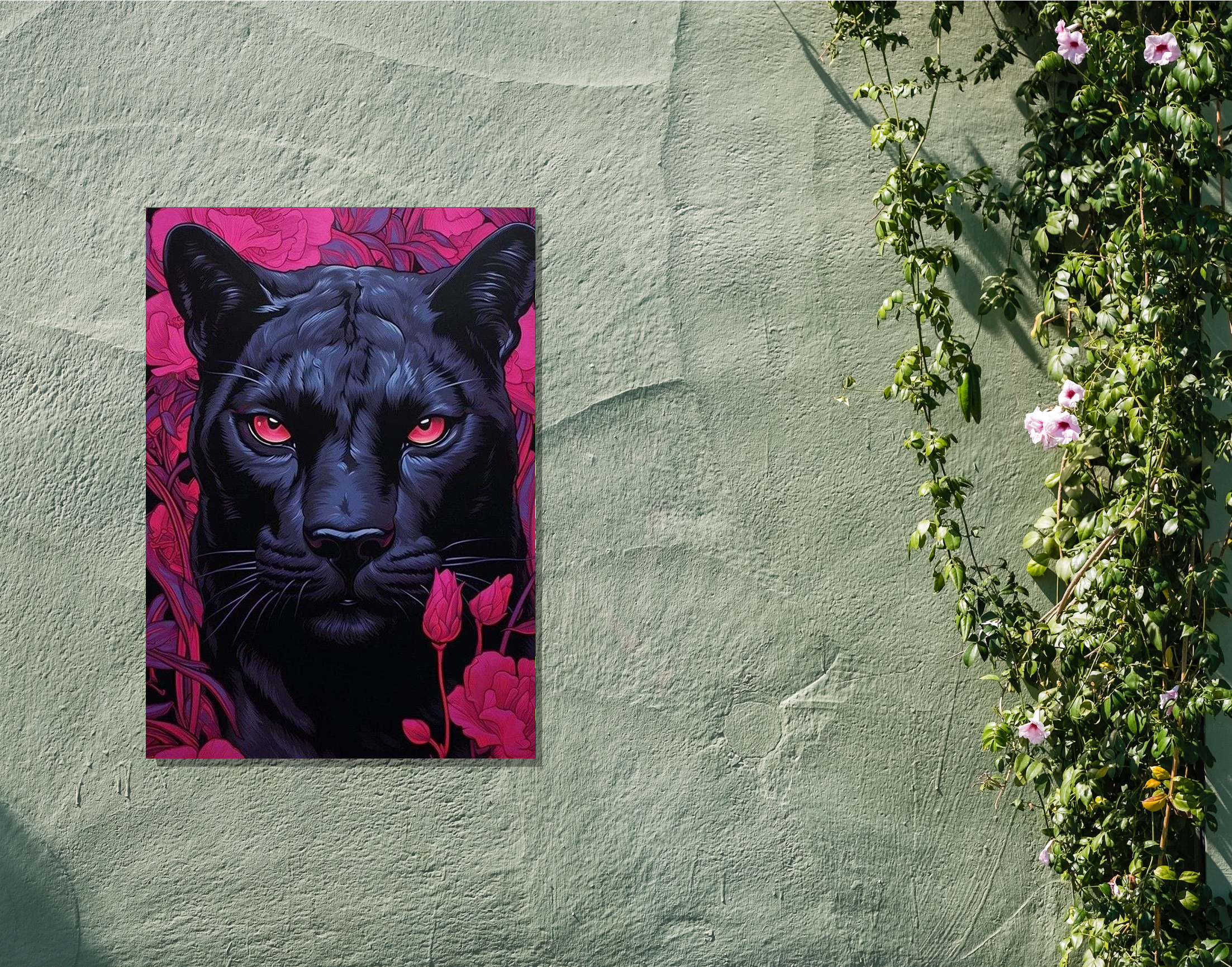 "Black Panther:Floral Theme"- Shiny & Sturdy Metallic Poster Art That Pops & Sticks