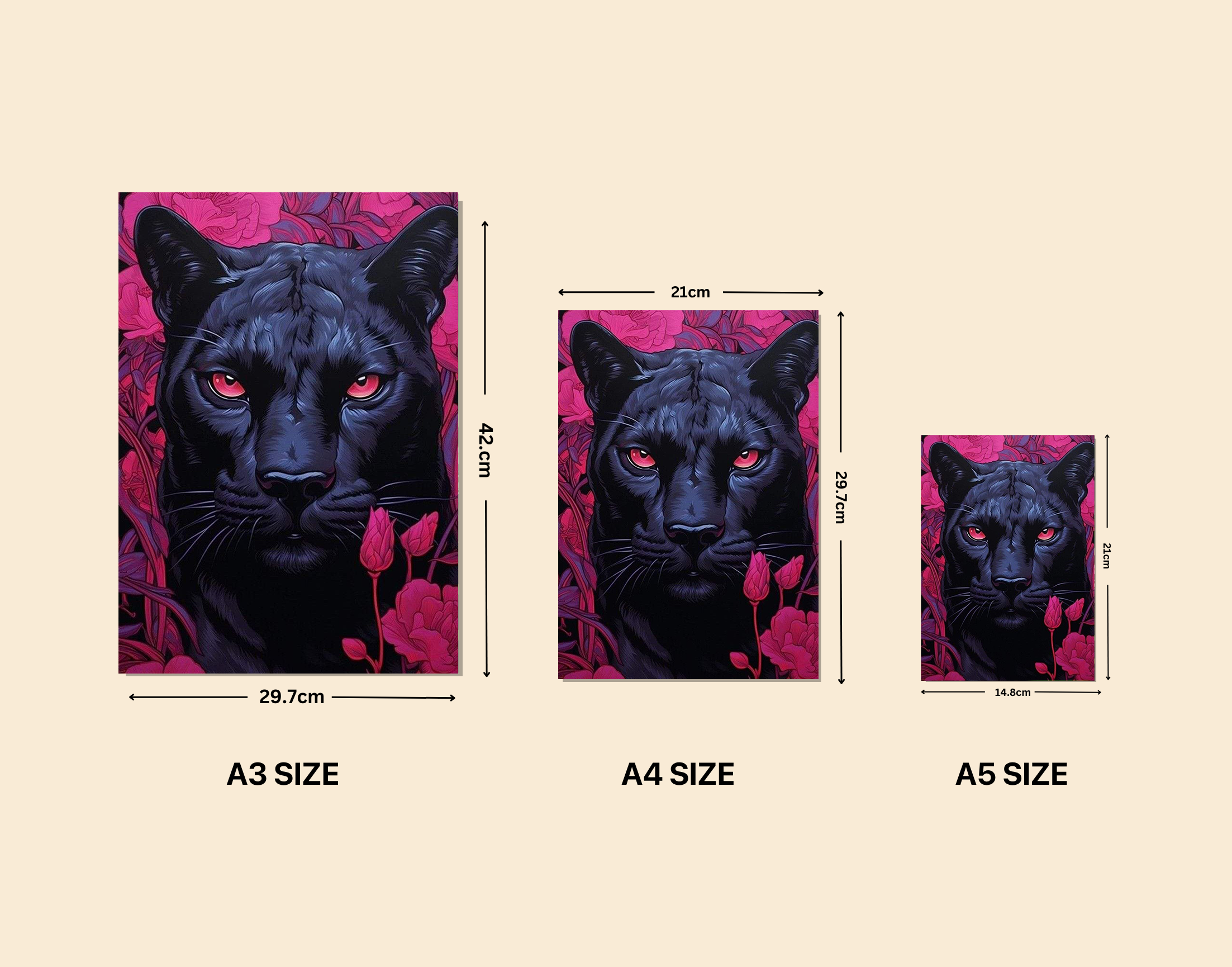 "Black Panther:Floral Theme"- Shiny & Sturdy Metallic Poster Art That Pops & Sticks