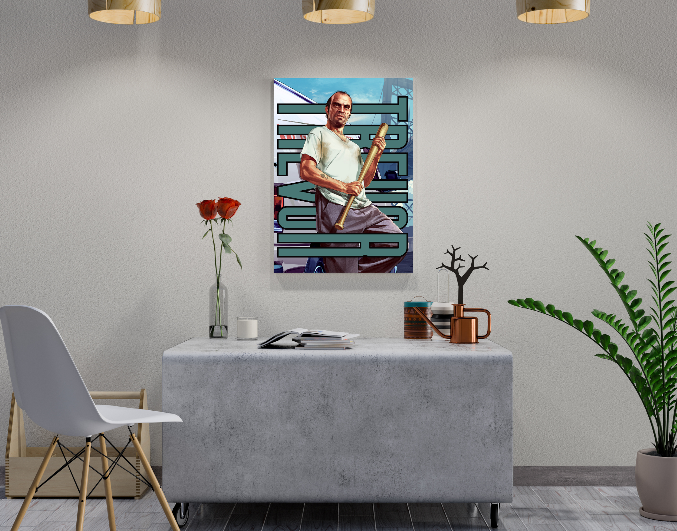 "Trevor Philips:GTA 5"- Shiny & Sturdy Metallic Poster Art That Pops & Sticks (Literally!)