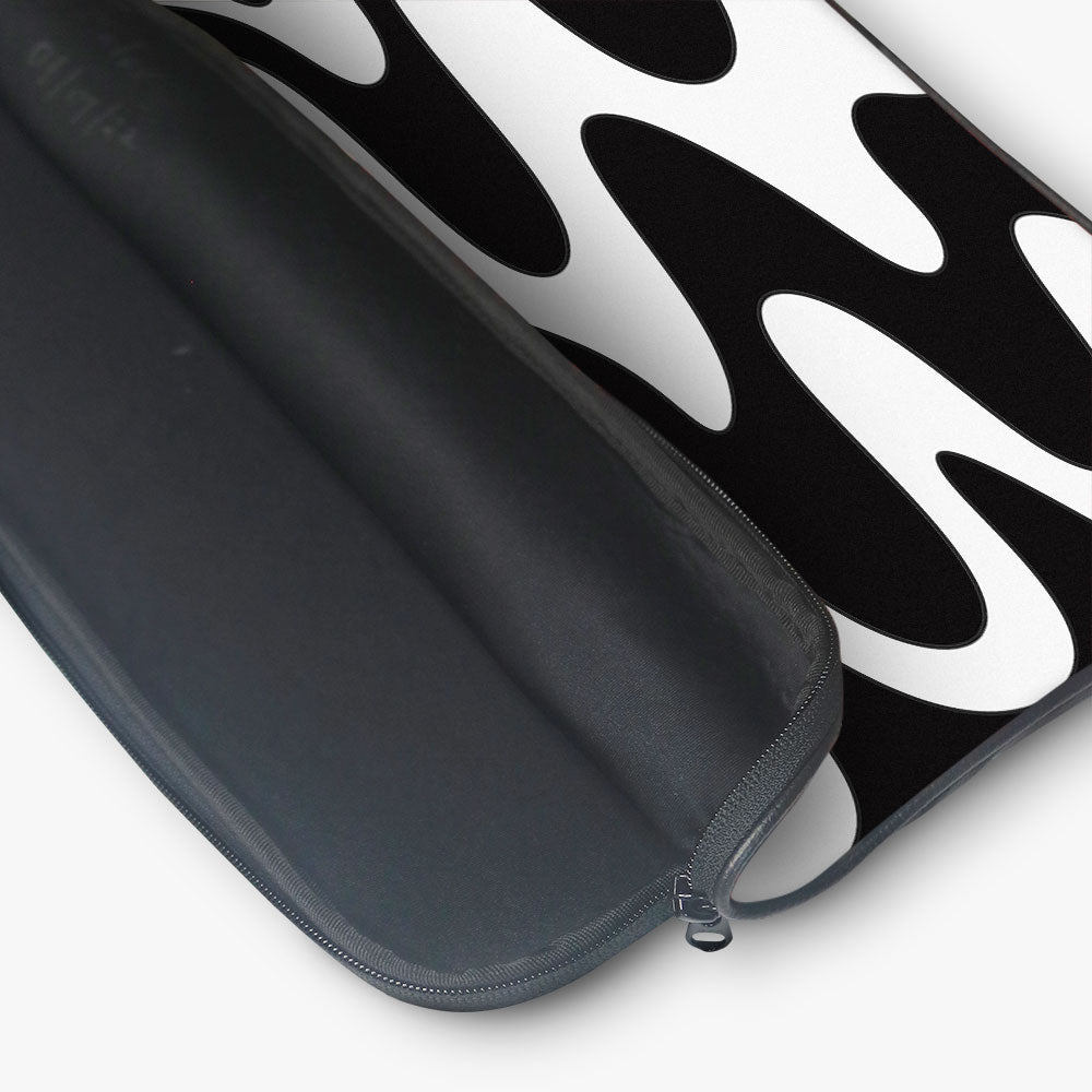"Black and white Abstract" Laptop Sleeves:Bold Modern Design for Every Size