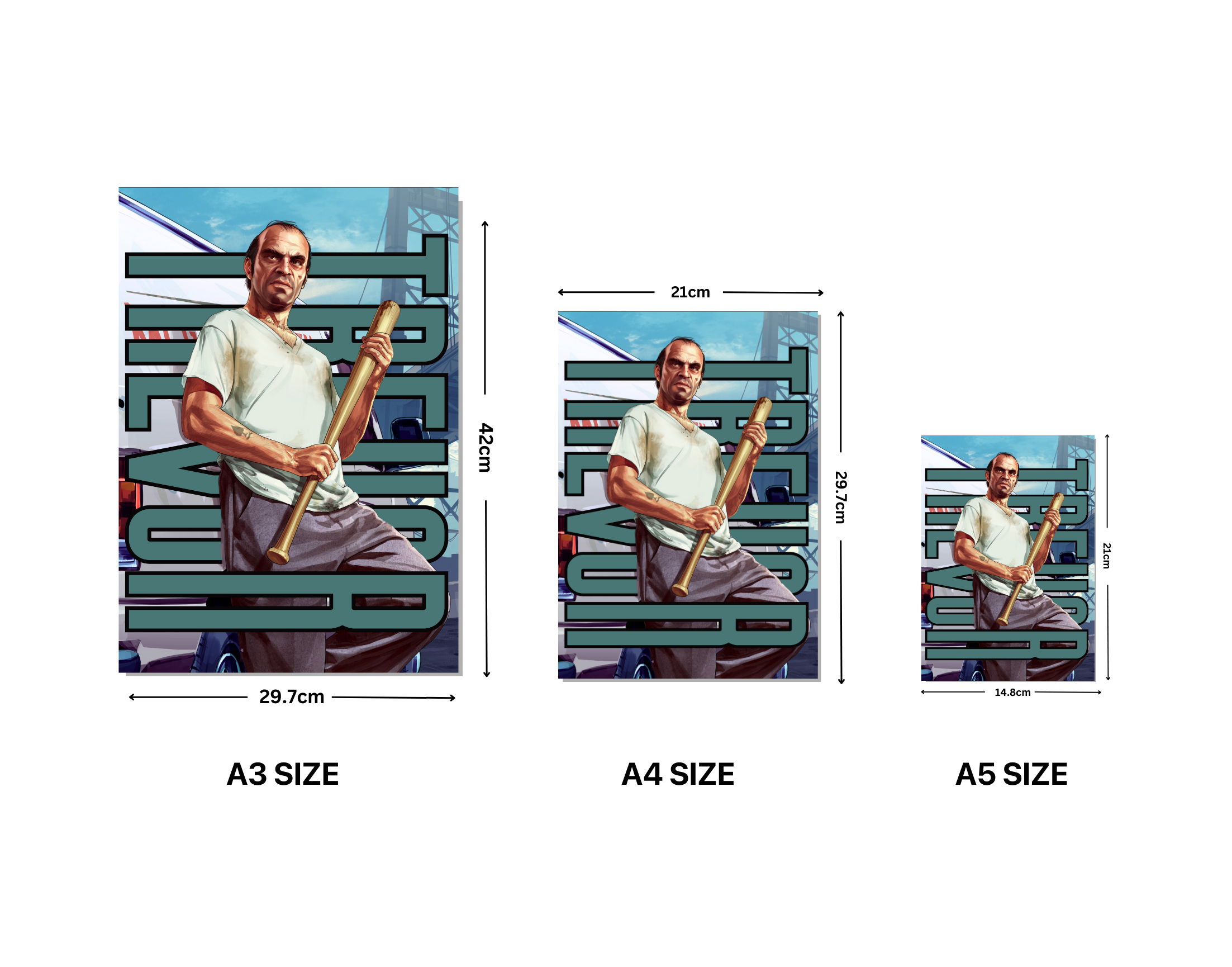 "Trevor Philips:GTA 5"- Shiny & Sturdy Metallic Poster Art That Pops & Sticks (Literally!)