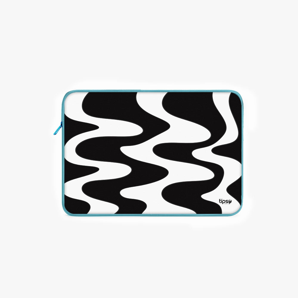"Black and white Abstract" Laptop Sleeves:Bold Modern Design for Every Size
