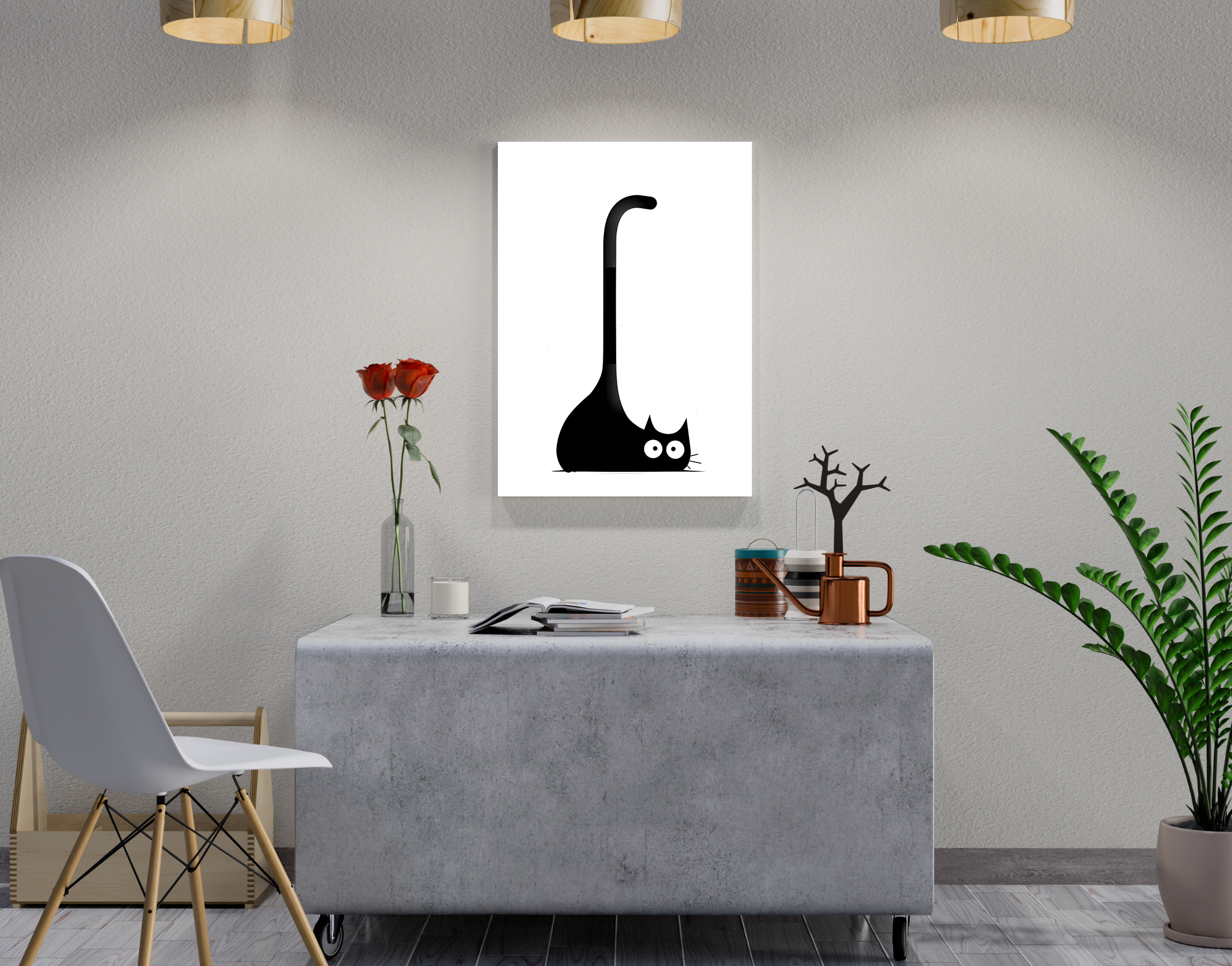 "Cartoon Cat-Pet Version"- Shiny & Sturdy Metallic Poster Art That Pops & Sticks