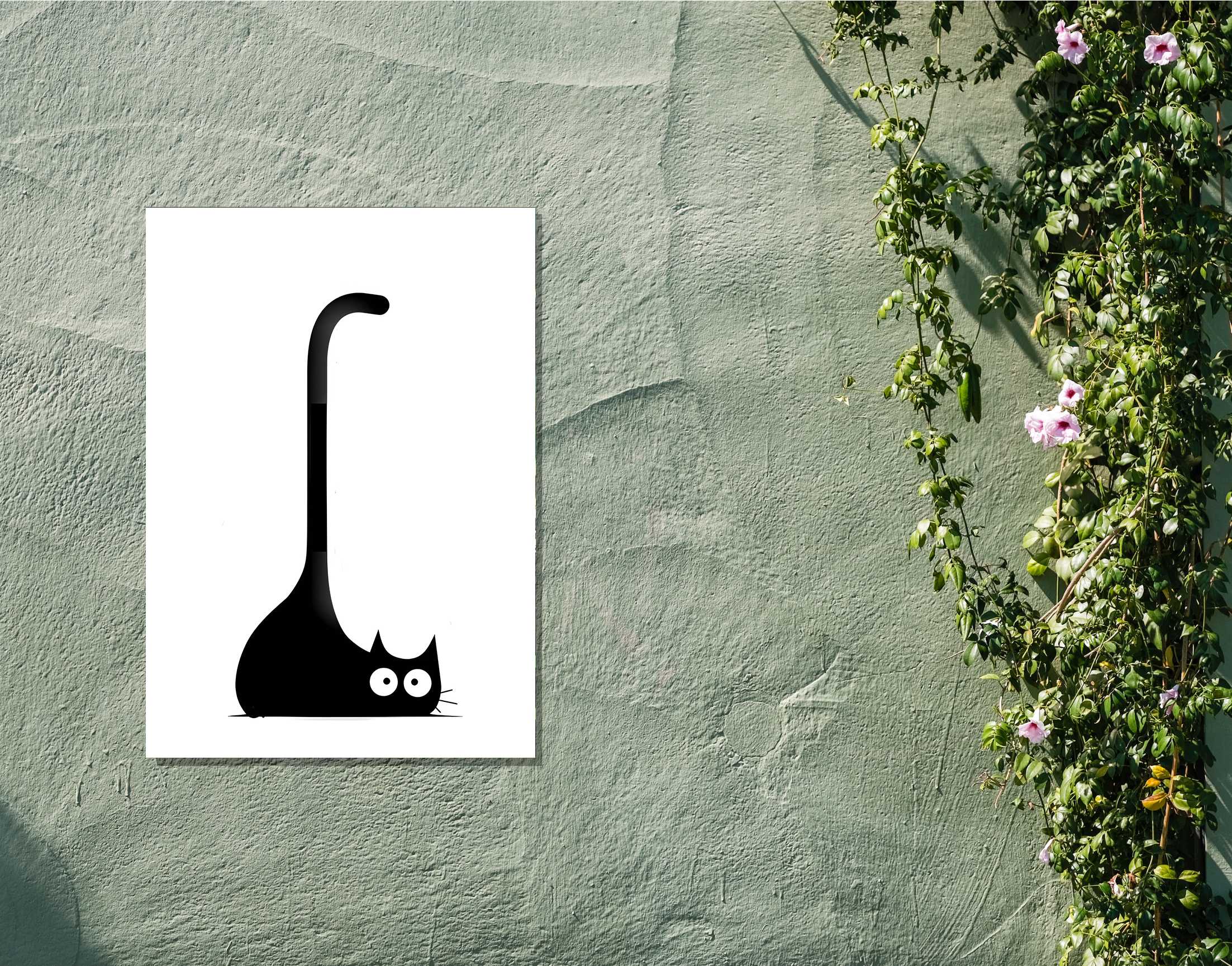 "Cartoon Cat-Pet Version"- Shiny & Sturdy Metallic Poster Art That Pops & Sticks