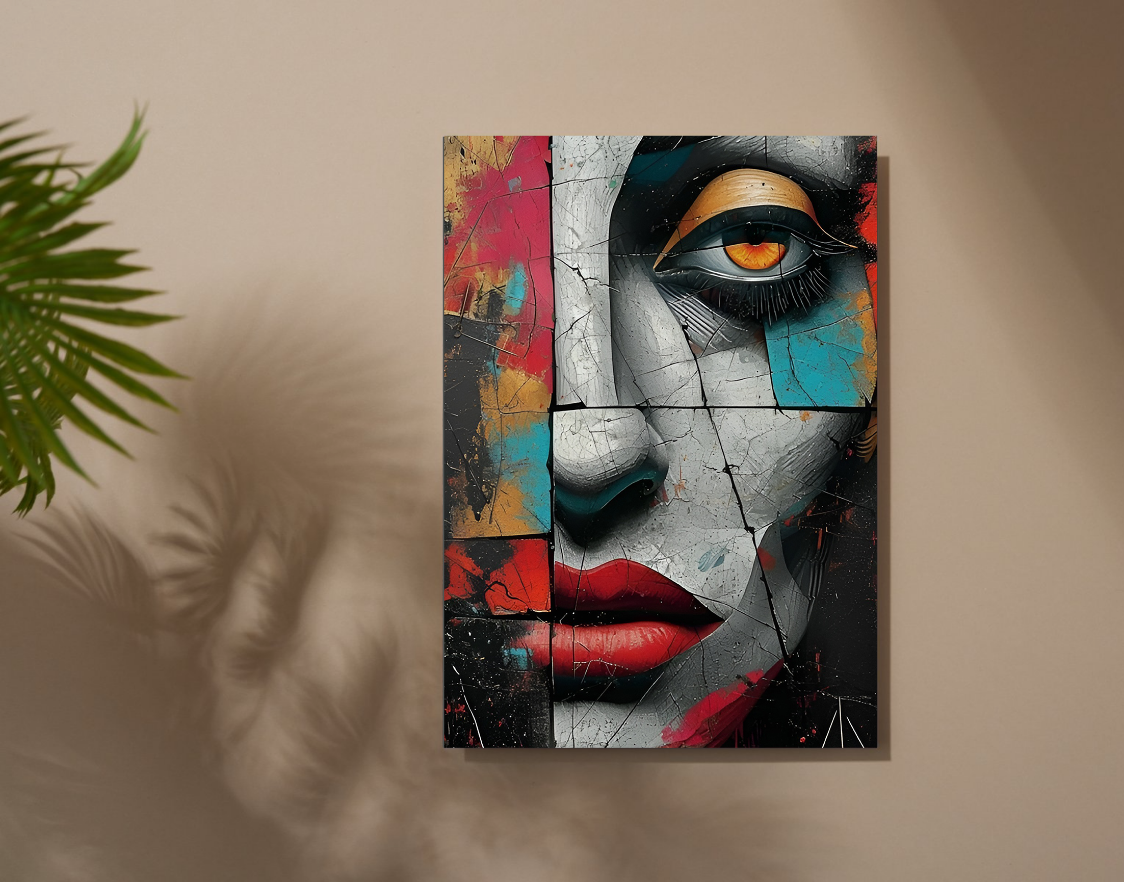 "Wall Painting- Face Art"- Shiny & Sturdy Metallic Poster Art That Pops & Sticks