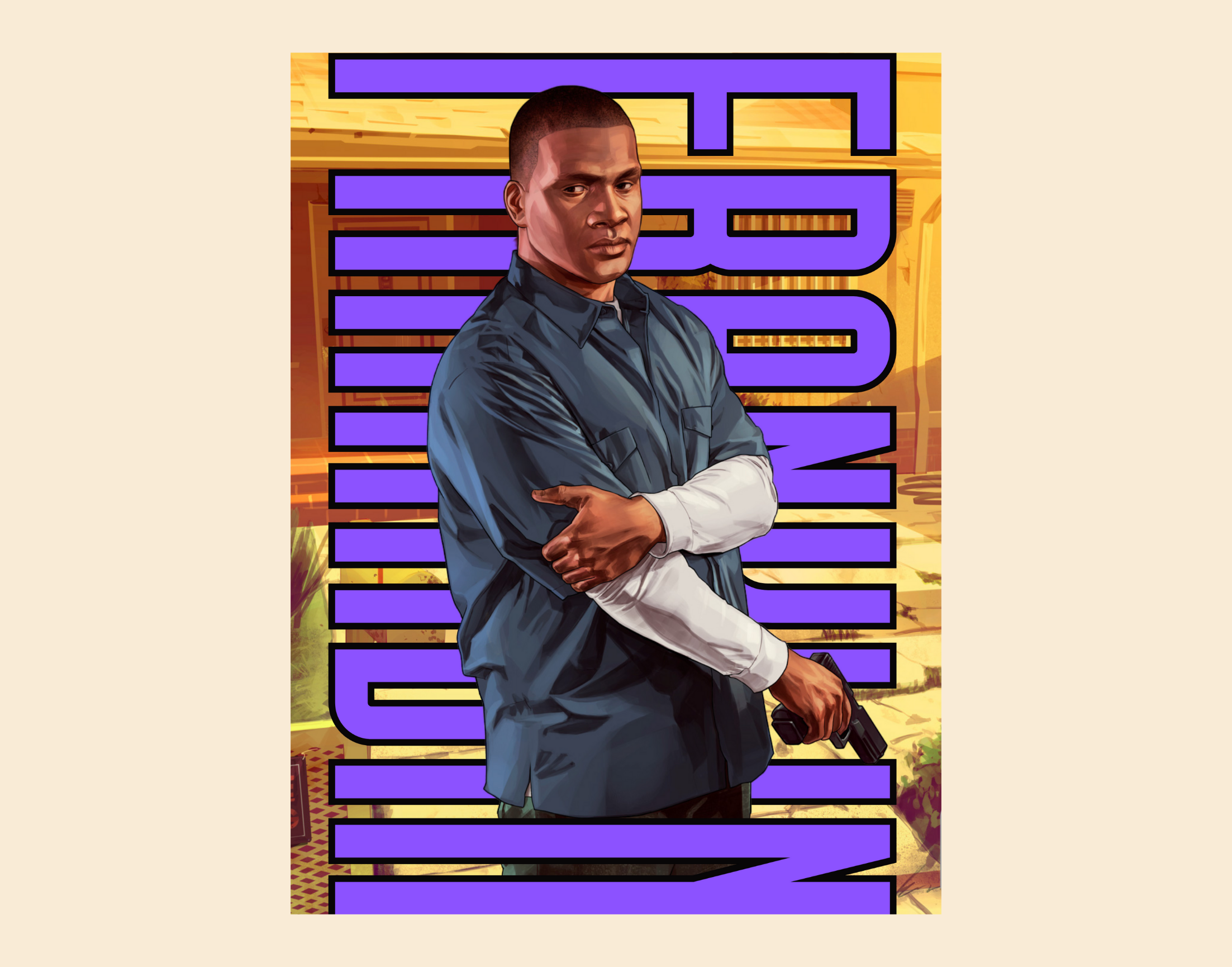 "Franklin Clinton: GTA5"- Shiny & Sturdy Metallic Poster Art That Pops & Sticks (Literally!)