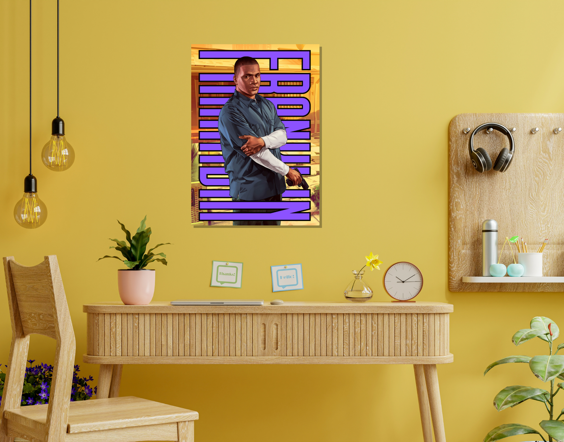 "Franklin Clinton: GTA5"- Shiny & Sturdy Metallic Poster Art That Pops & Sticks (Literally!)