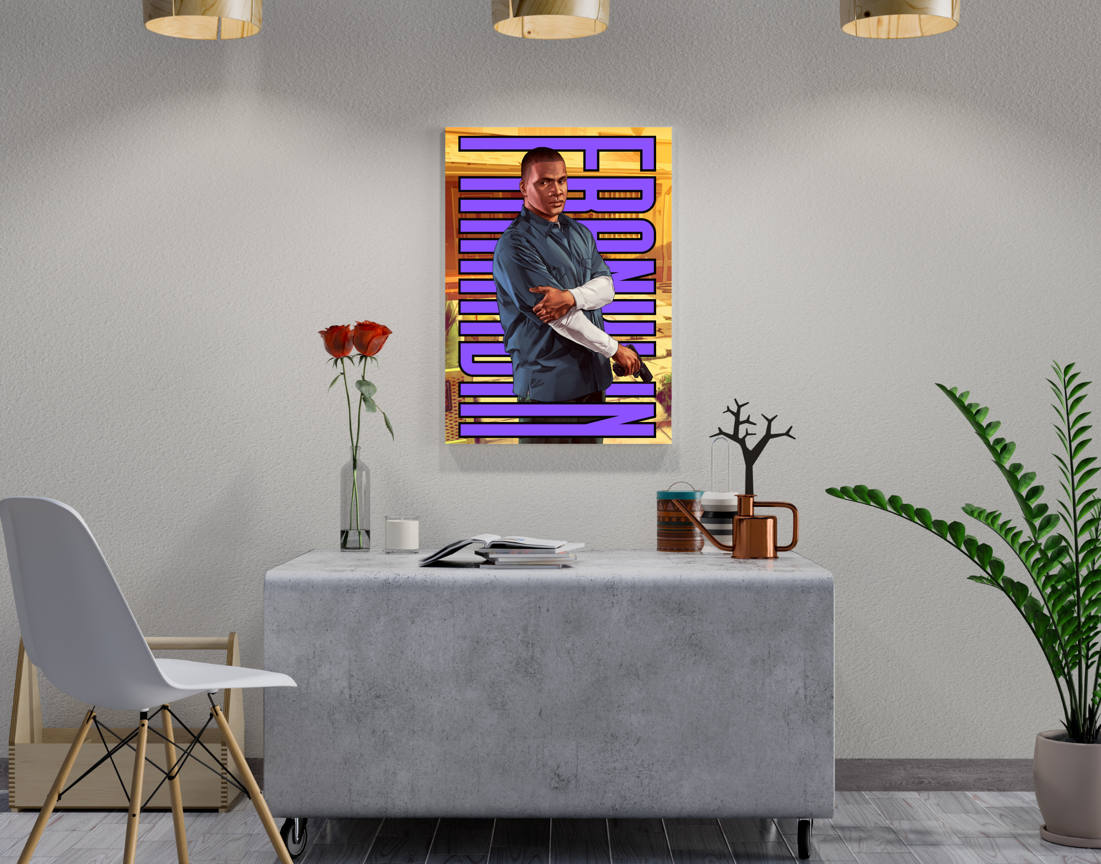 "Franklin Clinton: GTA5"- Shiny & Sturdy Metallic Poster Art That Pops & Sticks (Literally!)