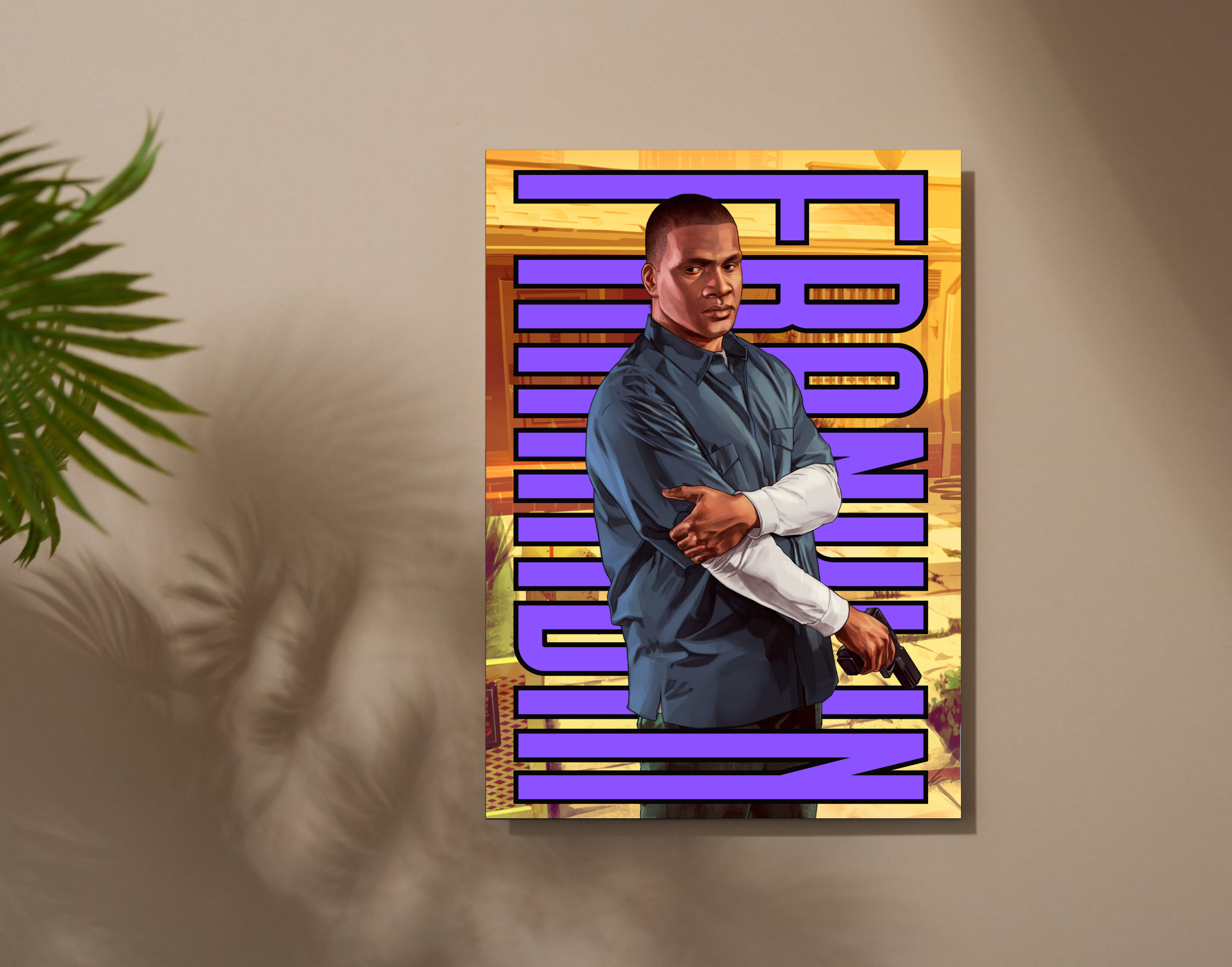 "Franklin Clinton: GTA5"- Shiny & Sturdy Metallic Poster Art That Pops & Sticks (Literally!)