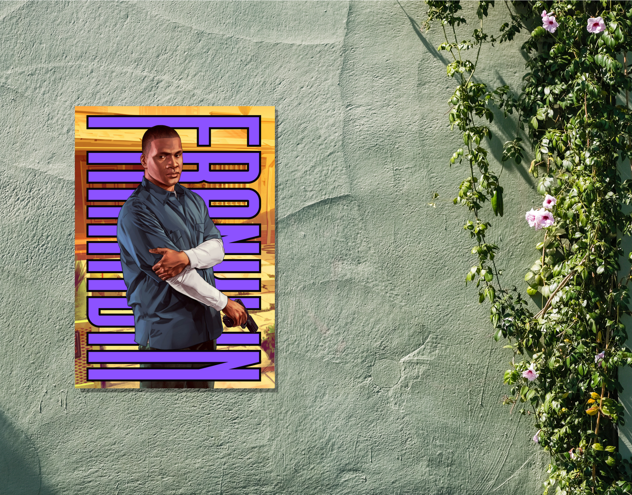 "Franklin Clinton: GTA5"- Shiny & Sturdy Metallic Poster Art That Pops & Sticks (Literally!)