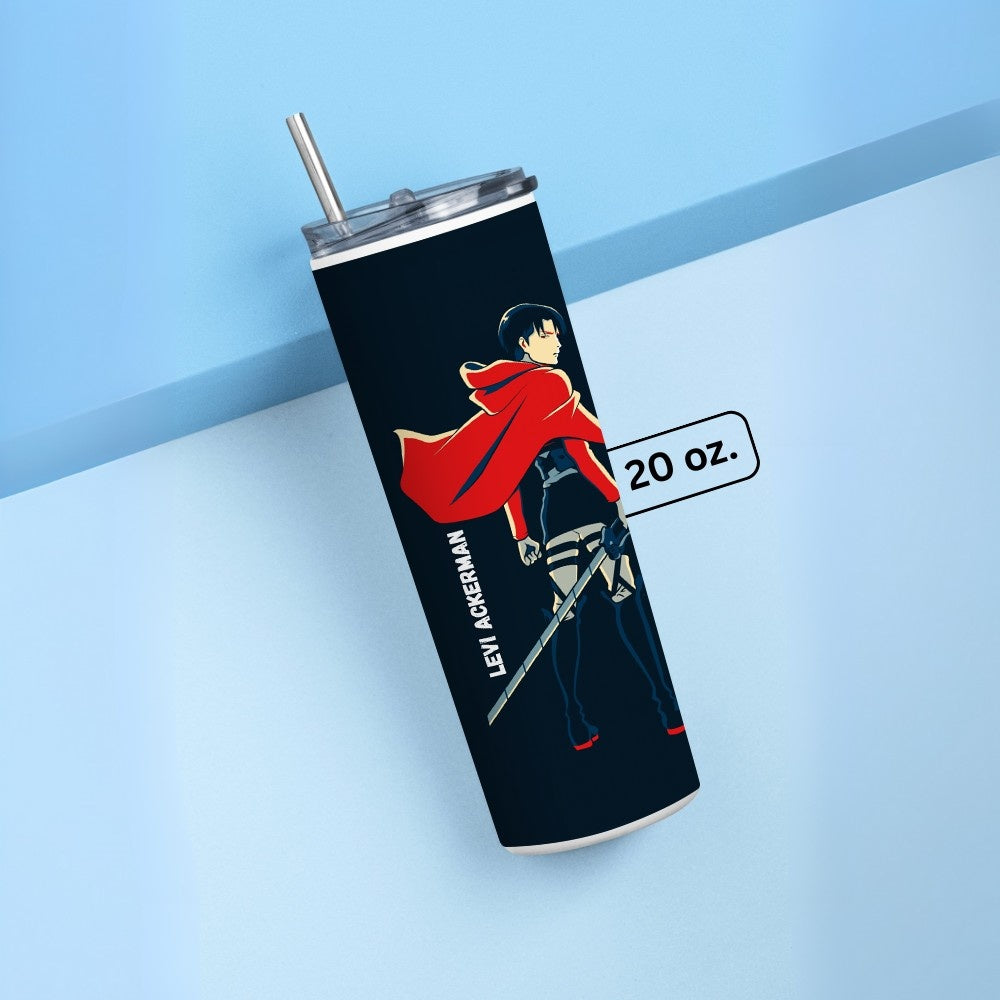"Attack On Titan : Levi Ackerman" Tumbler with Metal Straw
