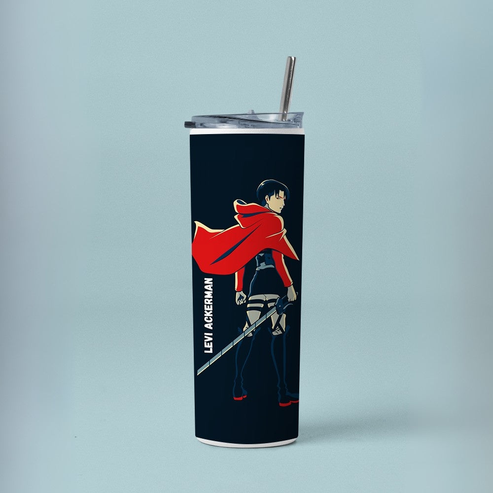"Attack On Titan : Levi Ackerman" Tumbler with Metal Straw