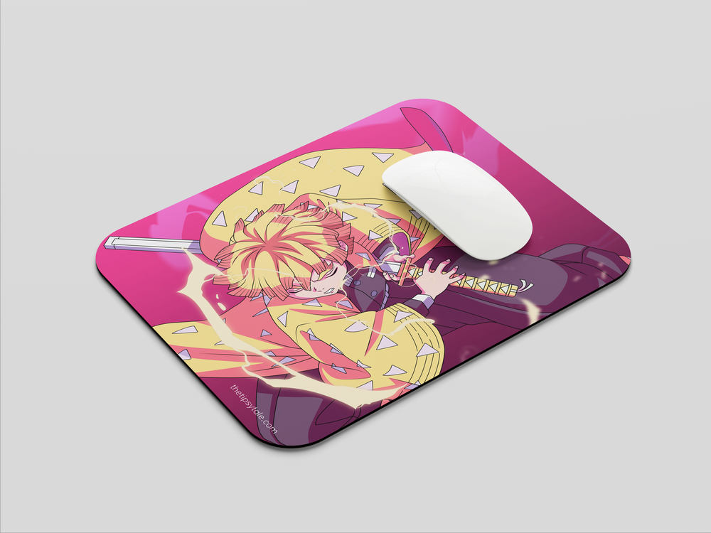 "ZENITTSU AGATSUMA- VIBRANT ART " Mousepad Enhance Your Workspace with Style