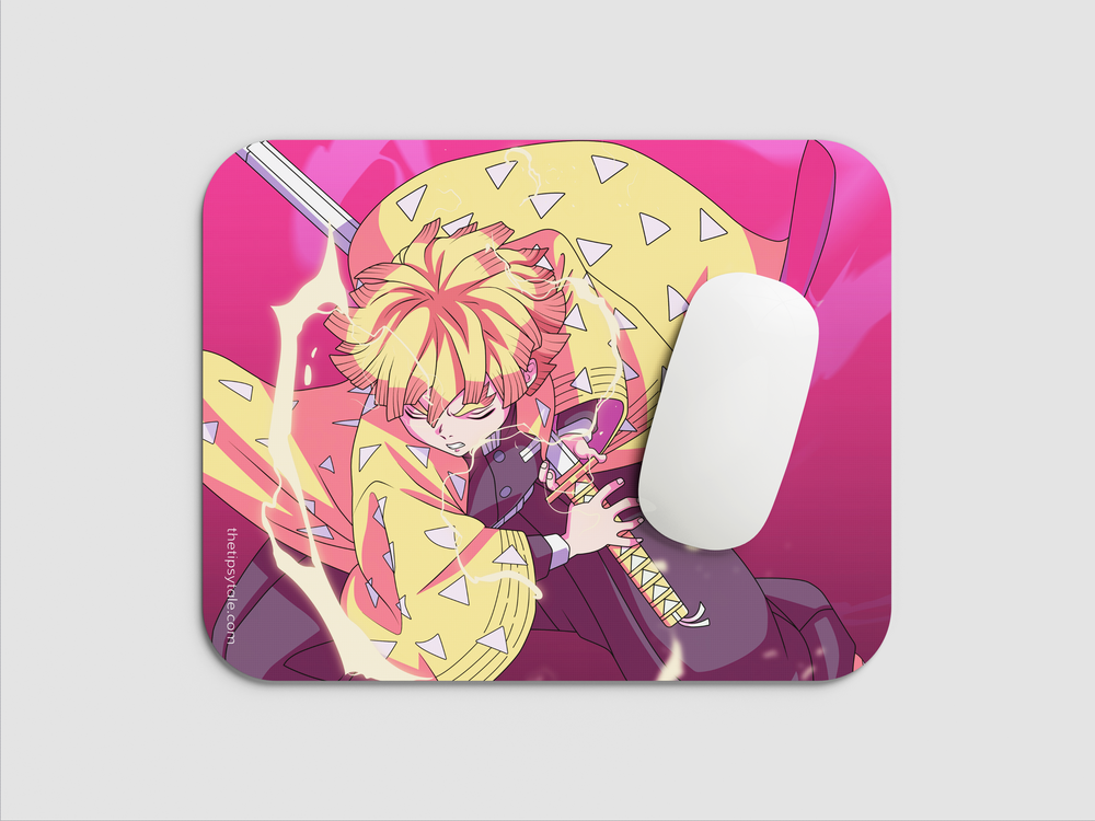 "ZENITTSU AGATSUMA- VIBRANT ART " Mousepad Enhance Your Workspace with Style
