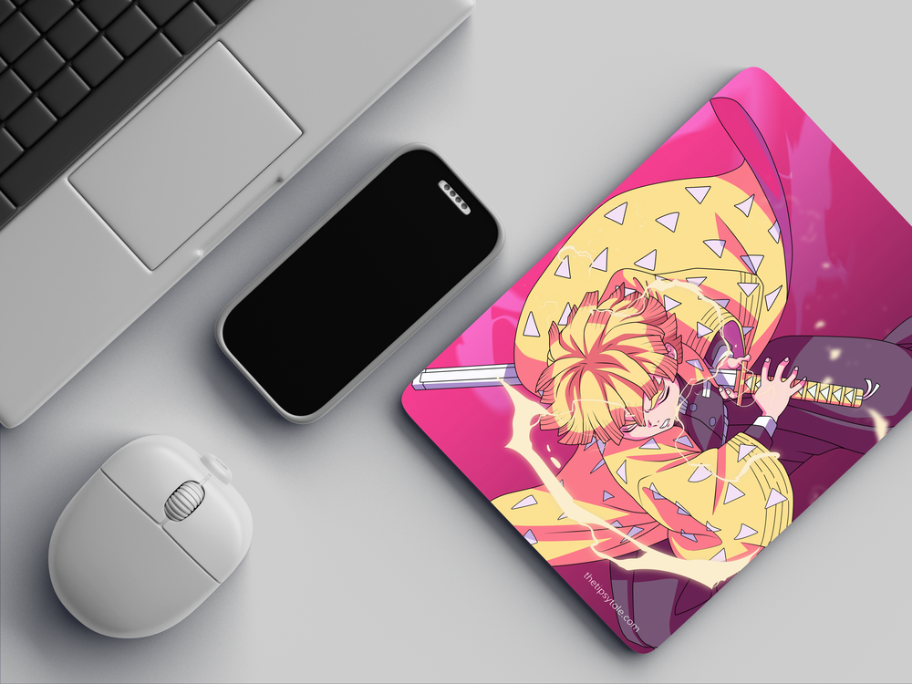 "ZENITTSU AGATSUMA- VIBRANT ART " Mousepad Enhance Your Workspace with Style
