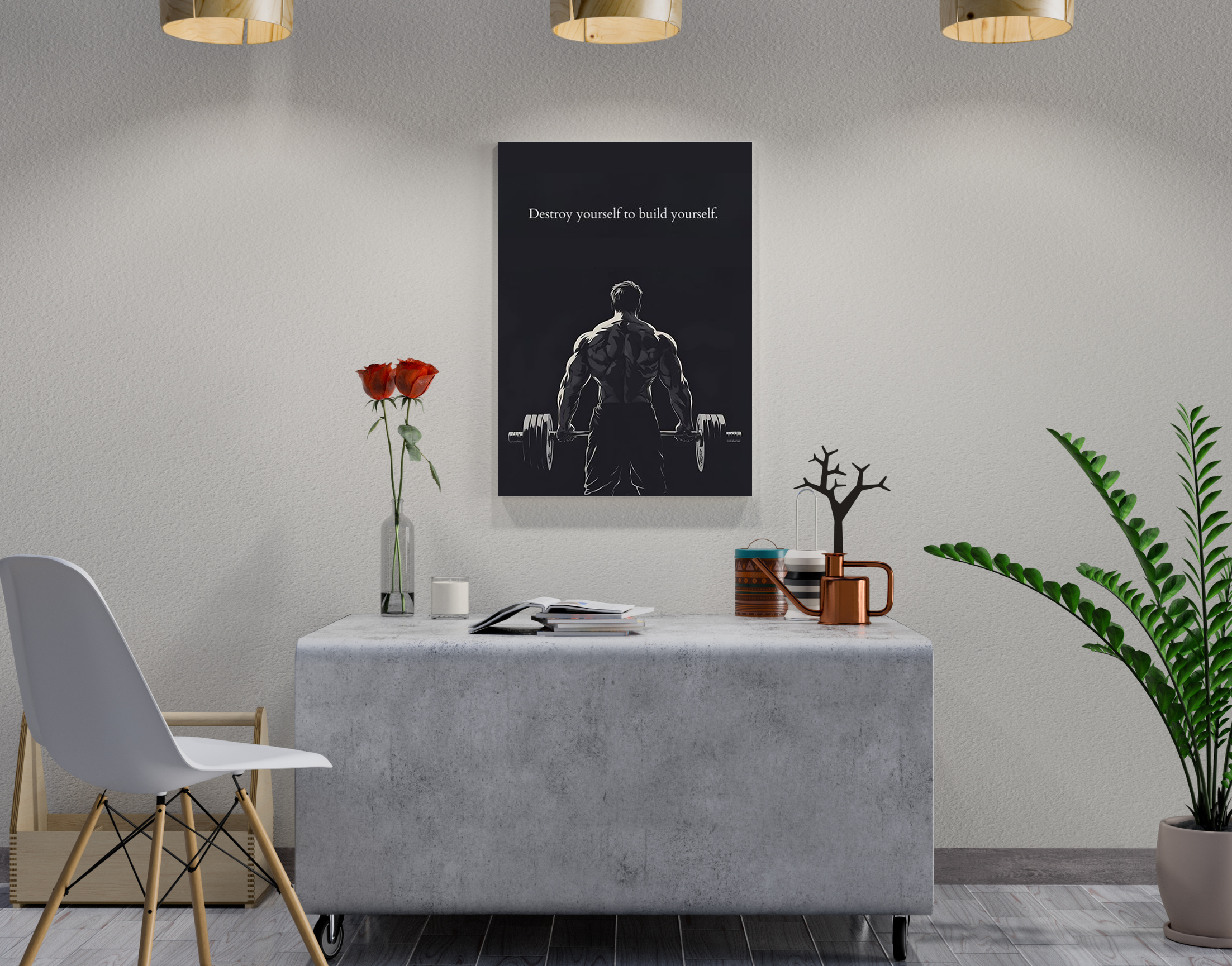 "DISCIPLINE: BUILD YOURSELF"- Shiny & Sturdy Metallic Poster Art That Pops & Sticks