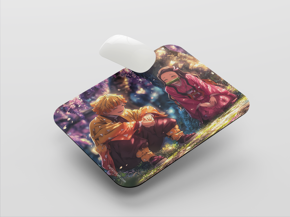 "ZENITTSU AND NEZUKO - DEMON SLAYER" Mousepad Enhance Your Workspace with Style