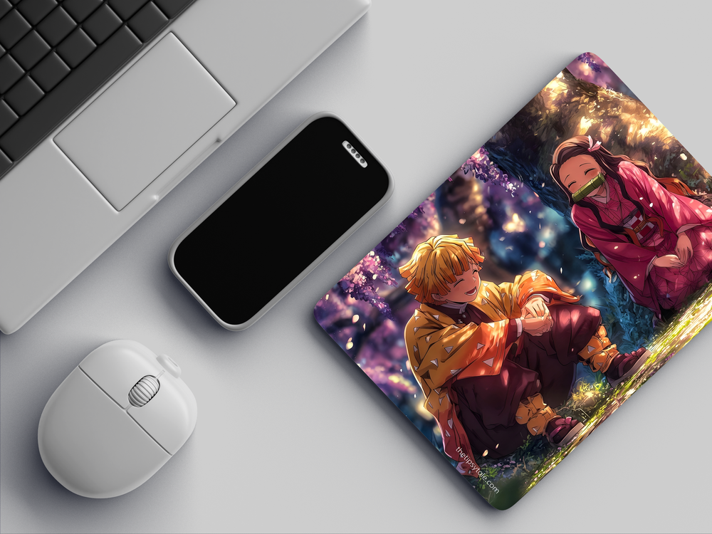 "ZENITTSU AND NEZUKO - DEMON SLAYER" Mousepad Enhance Your Workspace with Style