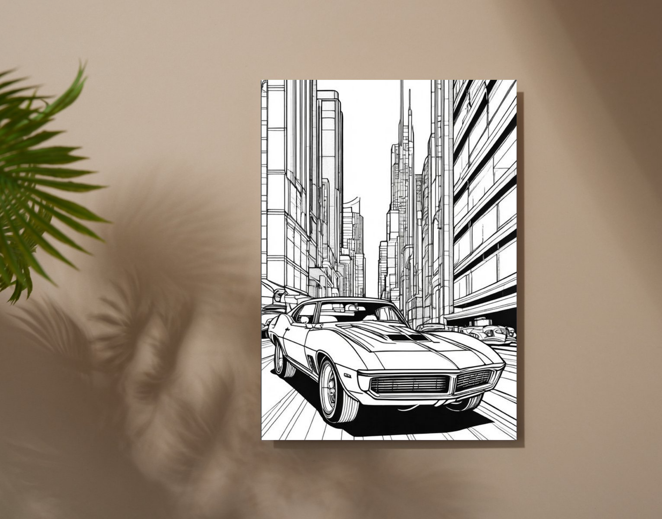 "DRIVE IN THE B&W CITY"- Shiny & Sturdy Metallic Poster Art That Pops & Sticks
