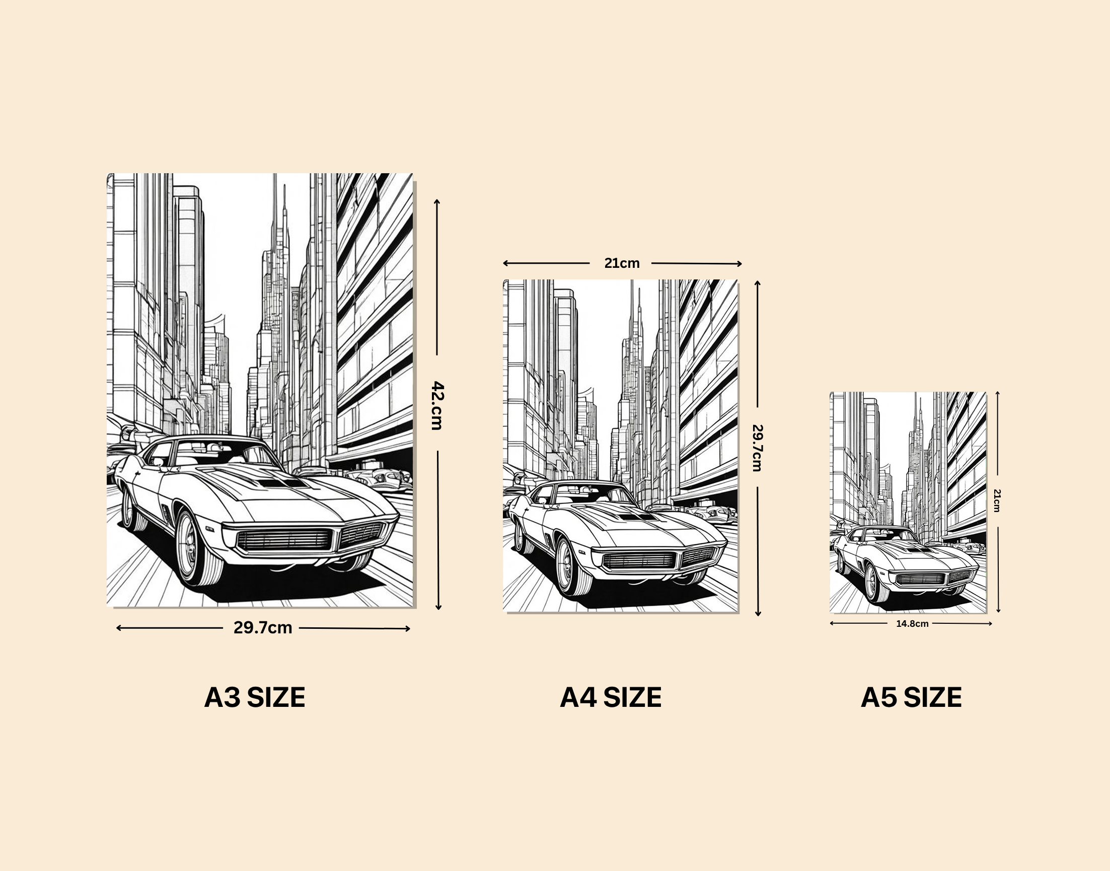 "DRIVE IN THE B&W CITY"- Shiny & Sturdy Metallic Poster Art That Pops & Sticks