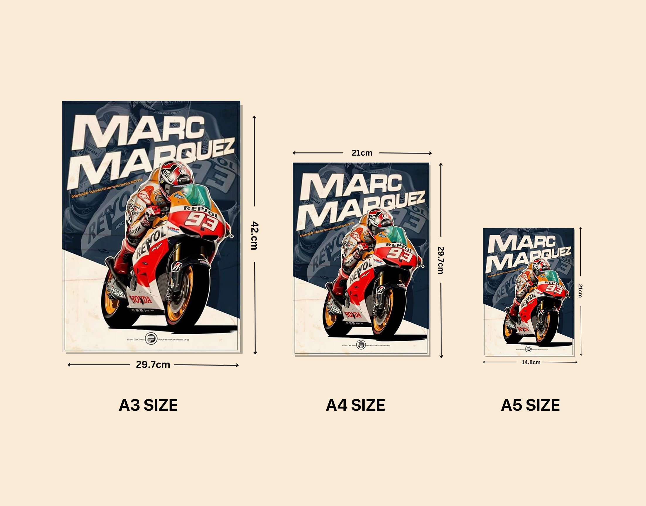 "MARC MARQUEZ"- Shiny & Sturdy Metallic Poster Art That Pops & Sticks