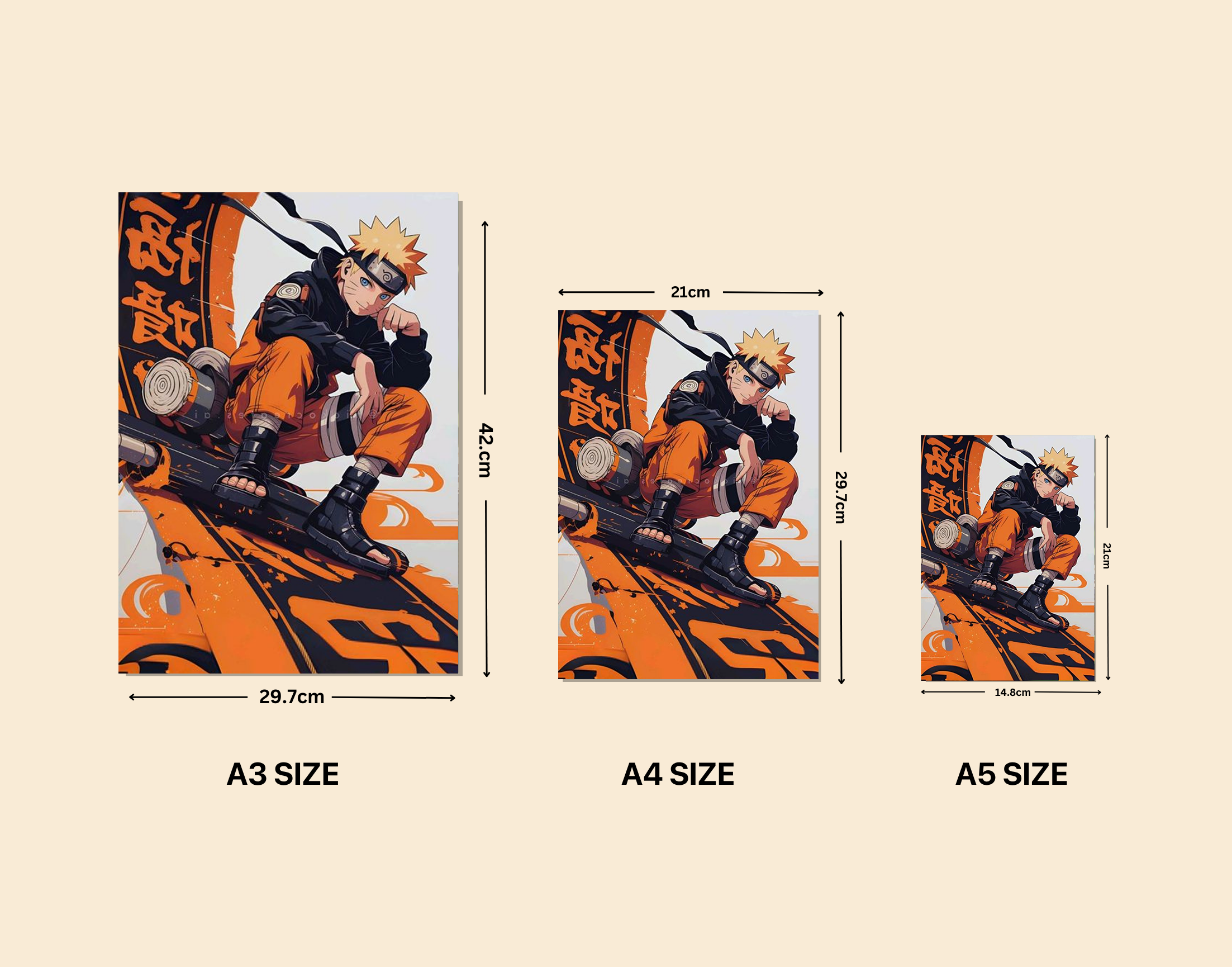 "NARUTO- Anime Star"- Shiny & Sturdy Metallic Poster Art That Pops & Sticks