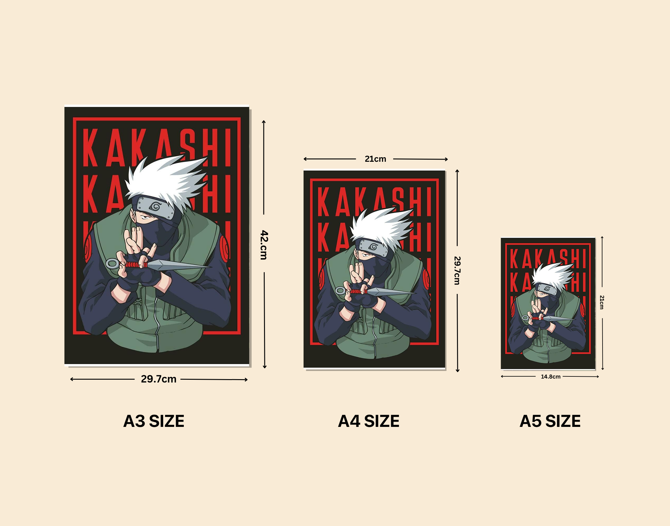 "NARUTO- Anime Clip"- Shiny & Sturdy Metallic Poster Art That Pops & Sticks