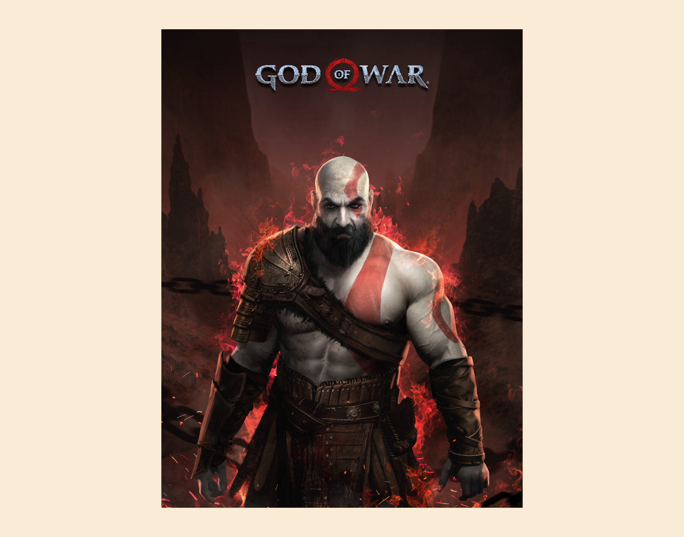 "KRATOS: GOD OF WAR GAMING "- Shiny & Sturdy Metallic Poster Art That Pops & Sticks (Literally!)