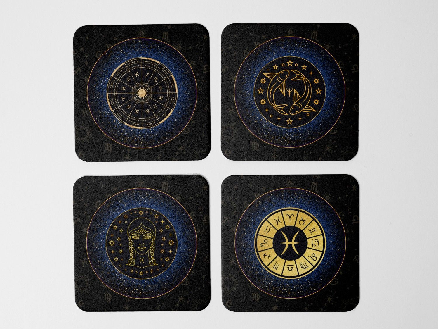 PISCES -ZODIAC SIGN' Coaster Set of 4