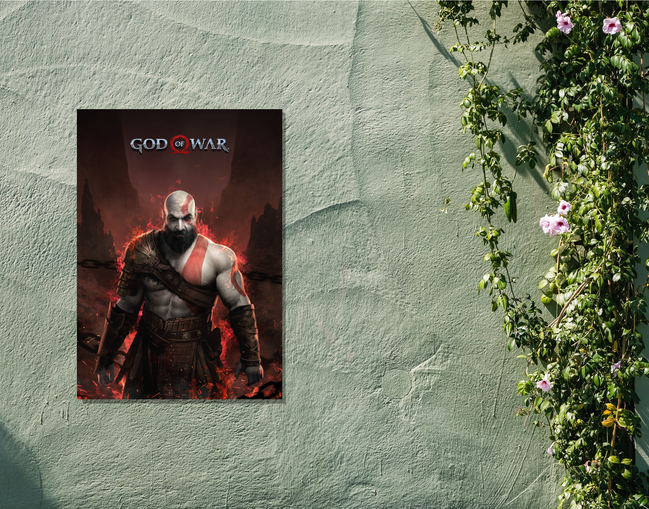 "KRATOS: GOD OF WAR GAMING "- Shiny & Sturdy Metallic Poster Art That Pops & Sticks (Literally!)