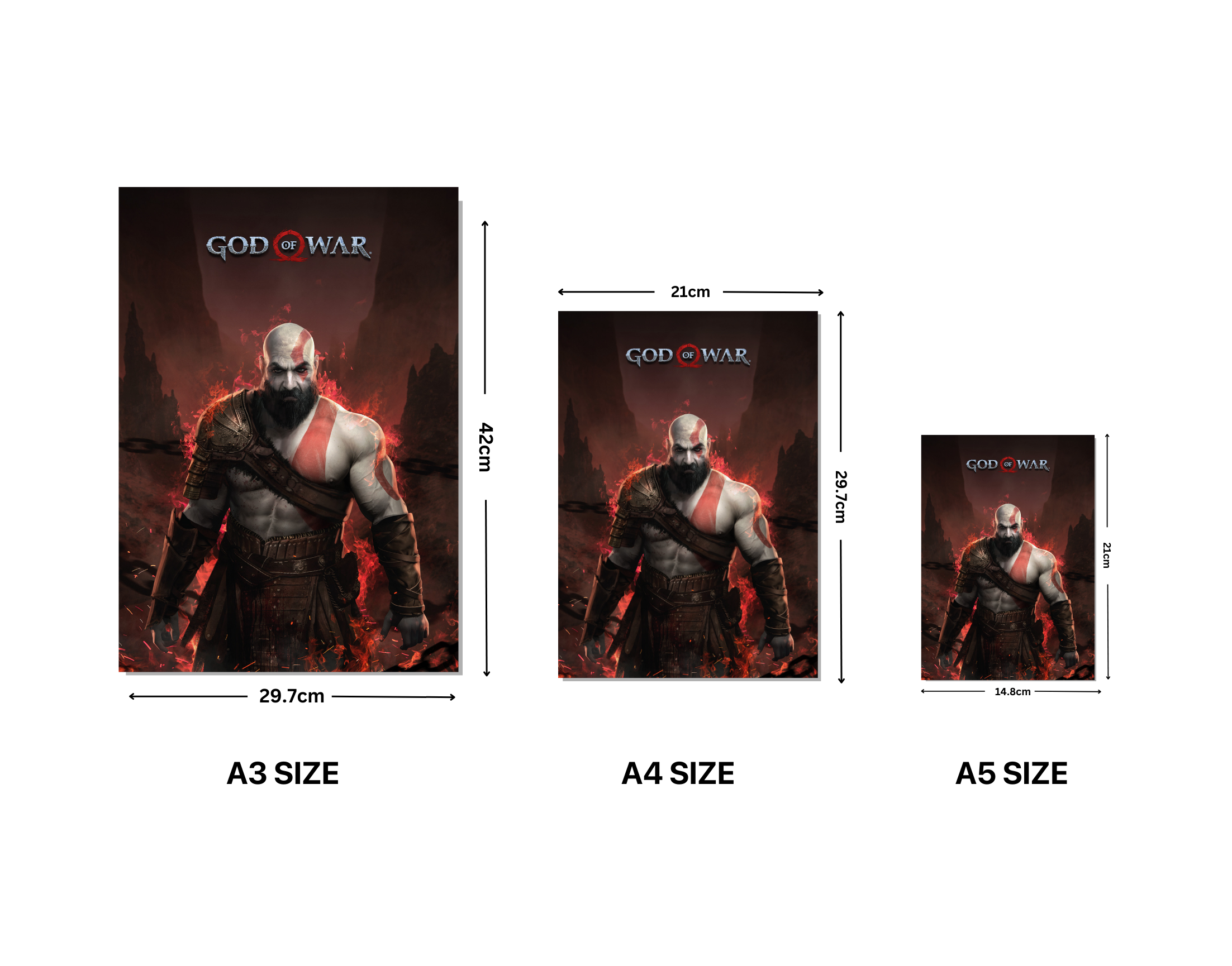 "KRATOS: GOD OF WAR GAMING "- Shiny & Sturdy Metallic Poster Art That Pops & Sticks (Literally!)