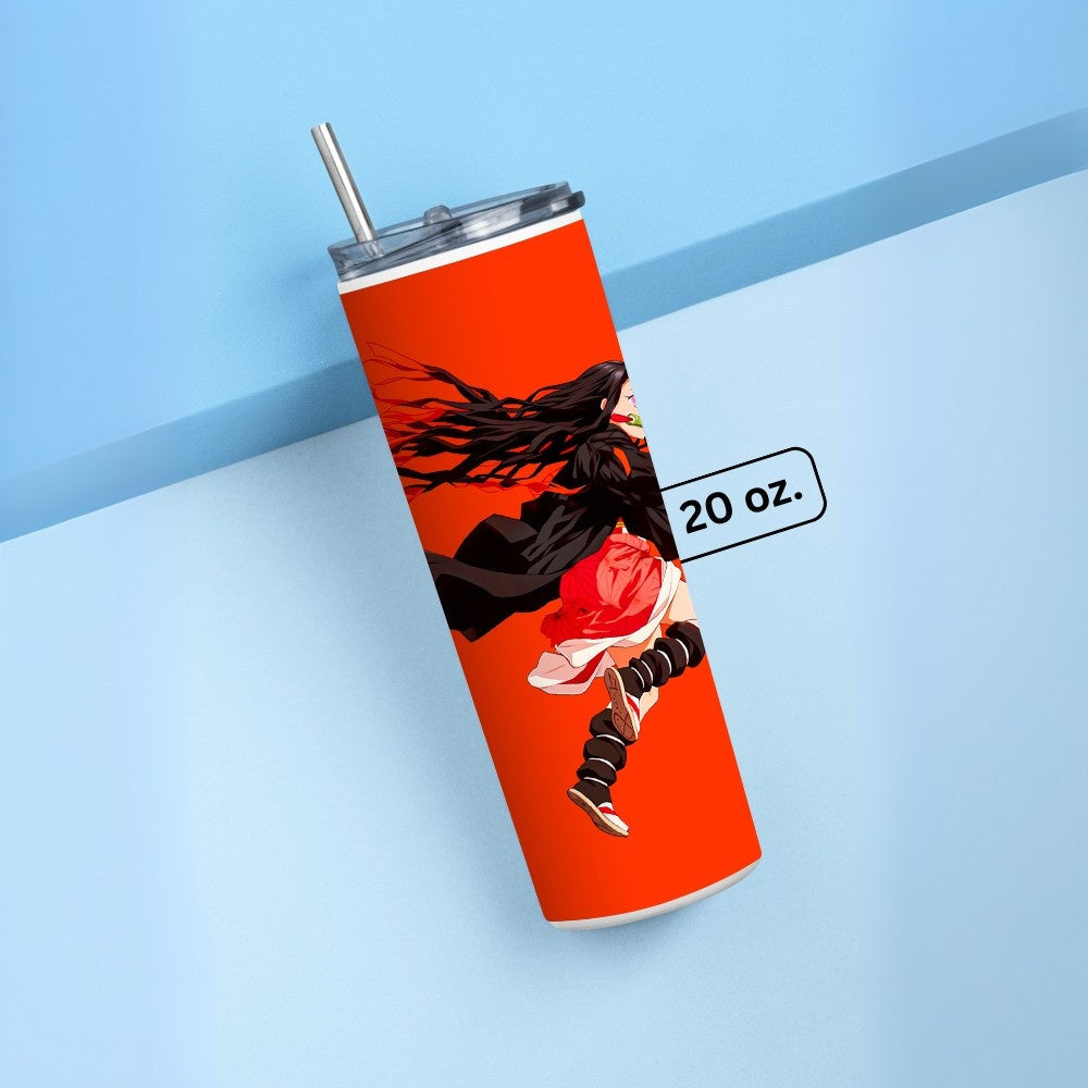 "Nezuko Kamado Orange" Tumbler with Metal Straw