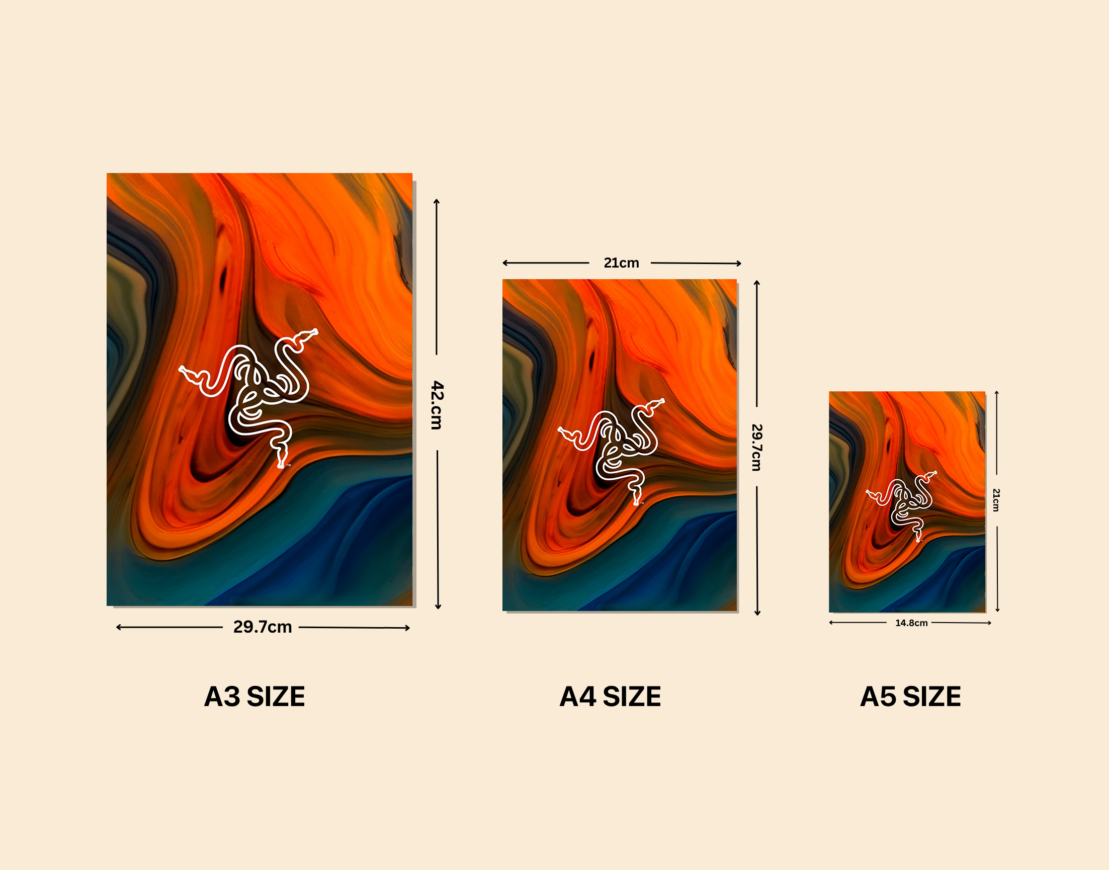 "SNAKE ART"- Shiny & Sturdy Metallic Poster Art That Pops & Sticks