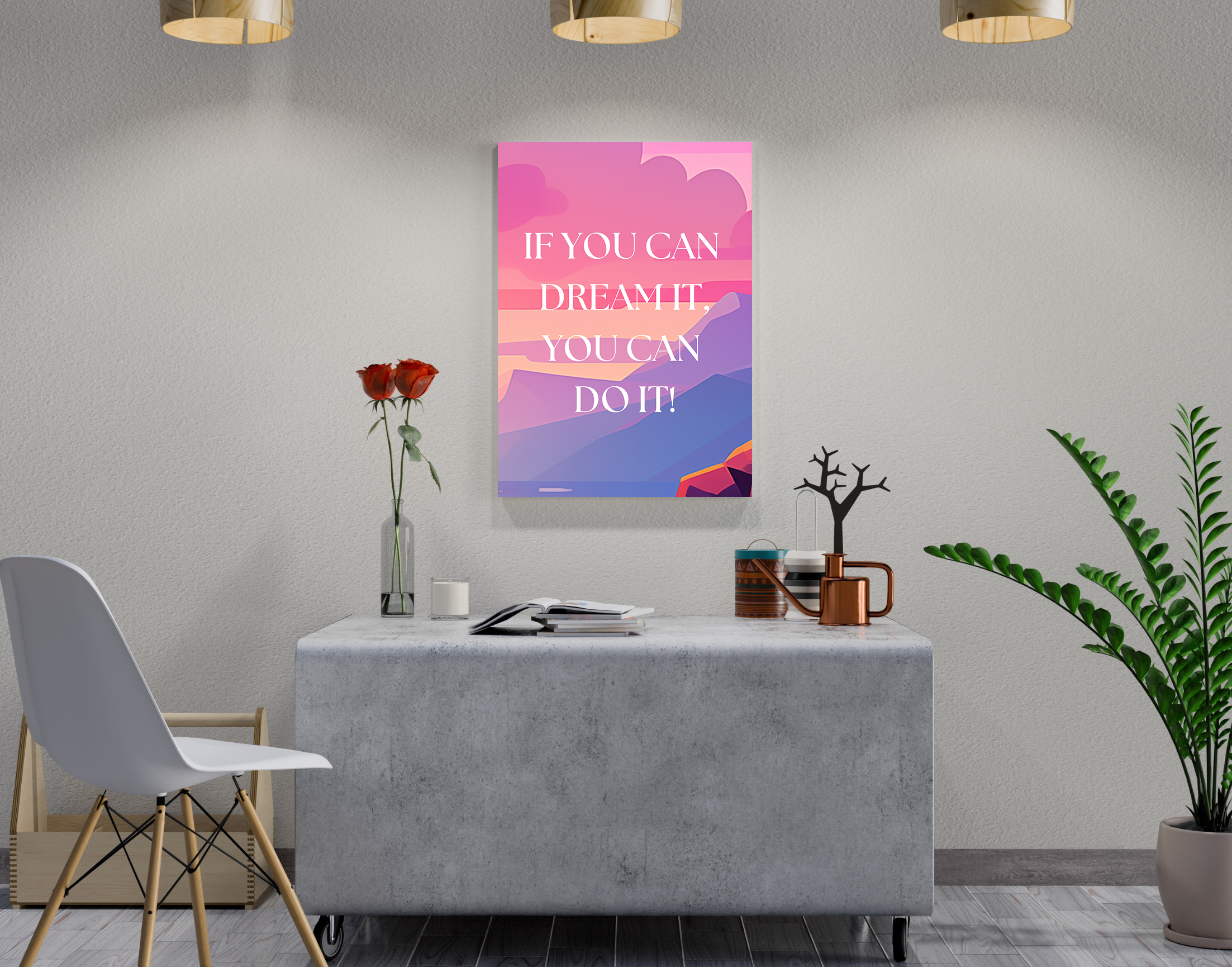 "DREAM IT TO DO IT"- Shiny & Sturdy Metallic Poster Art That Pops & Sticks