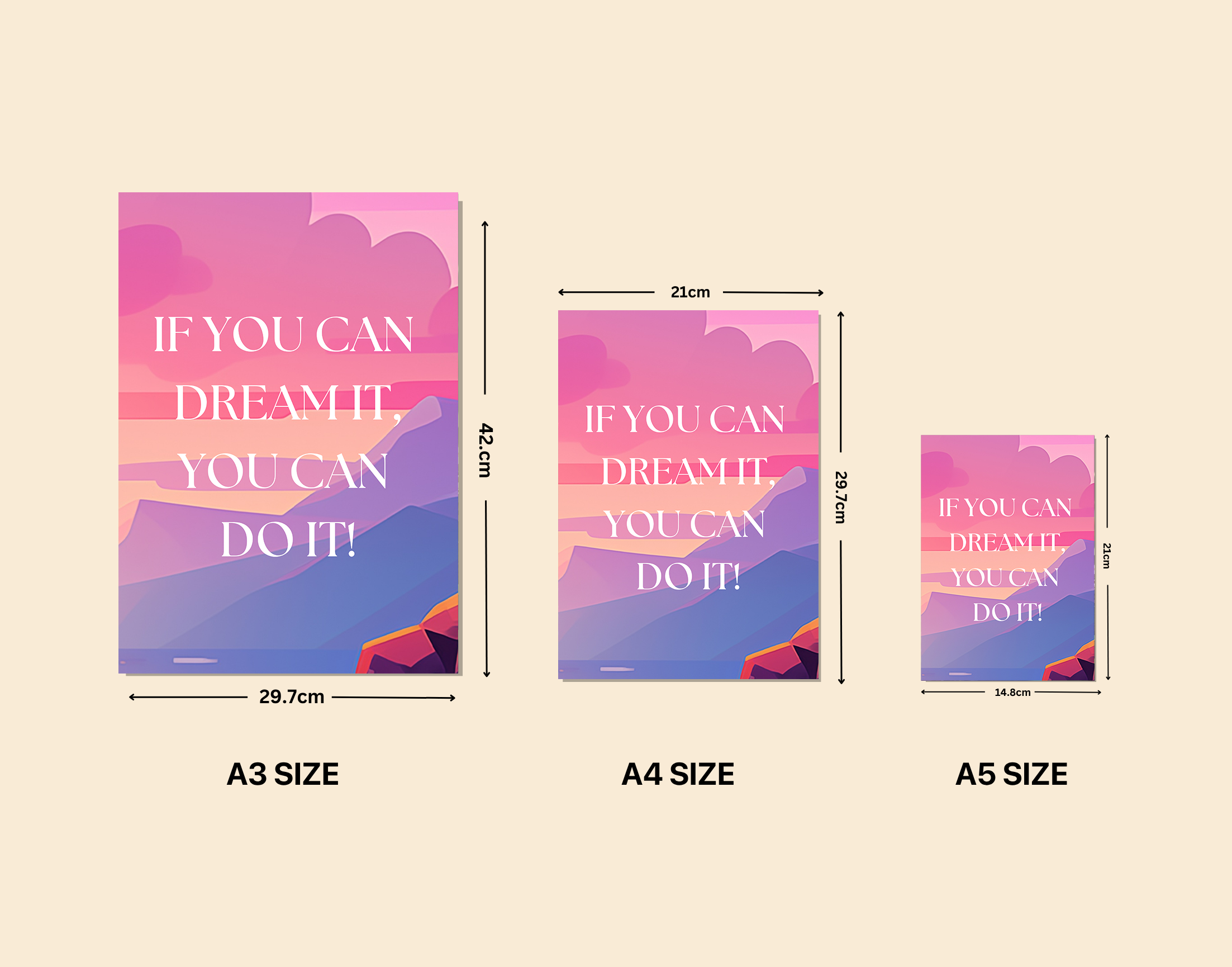 "DREAM IT TO DO IT"- Shiny & Sturdy Metallic Poster Art That Pops & Sticks