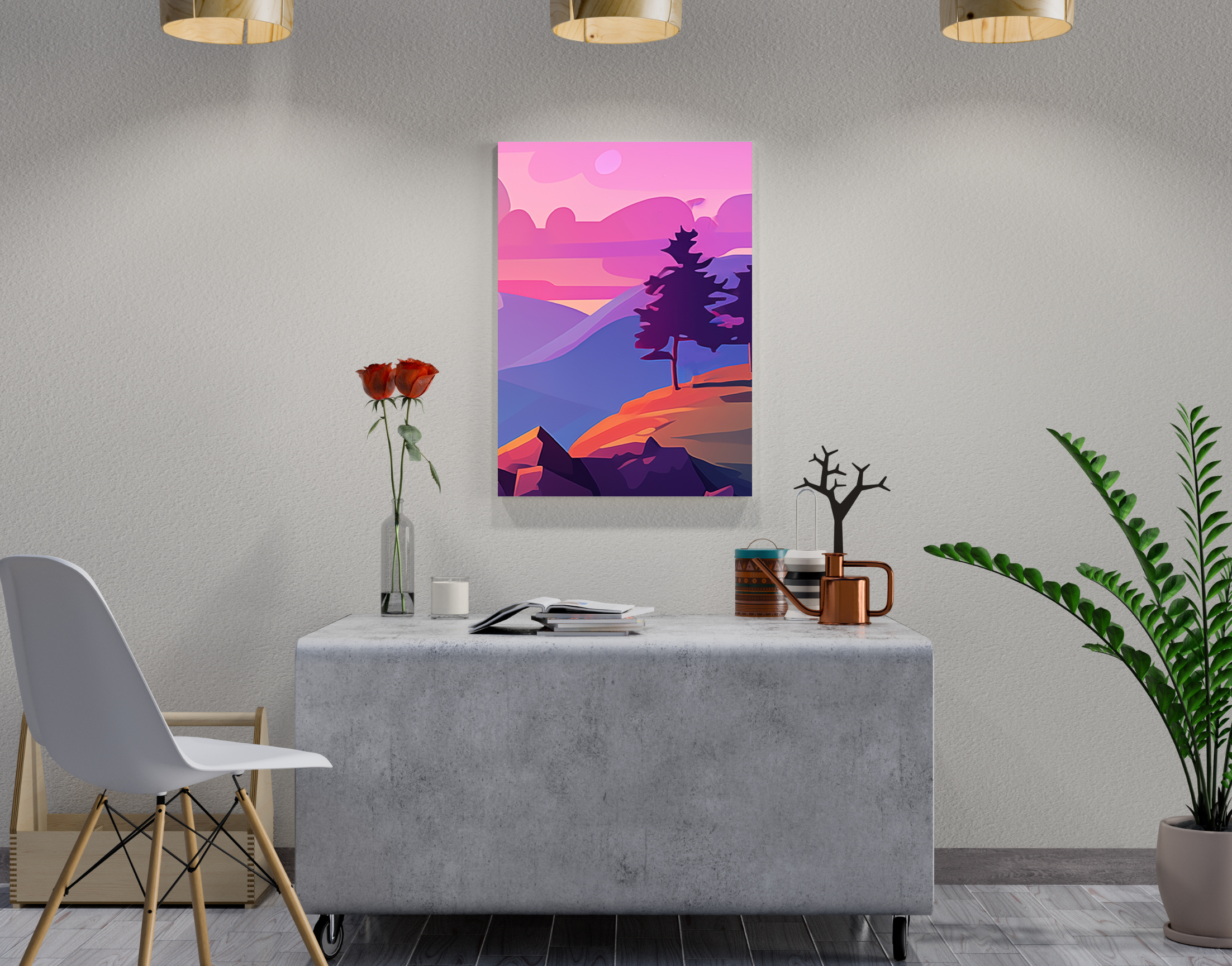 "ARTISTIC NATURE VIEW"- Shiny & Sturdy Metallic Poster Art That Pops & Sticks