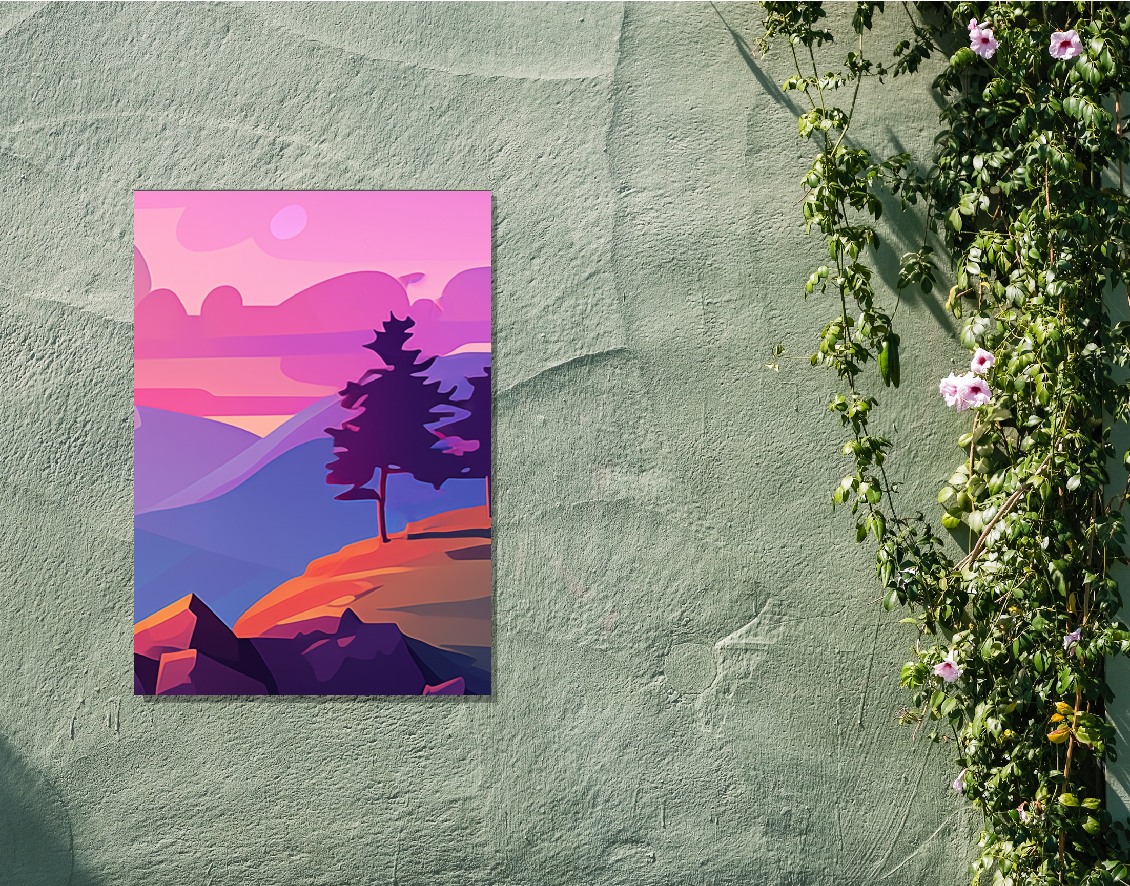 "ARTISTIC NATURE VIEW"- Shiny & Sturdy Metallic Poster Art That Pops & Sticks