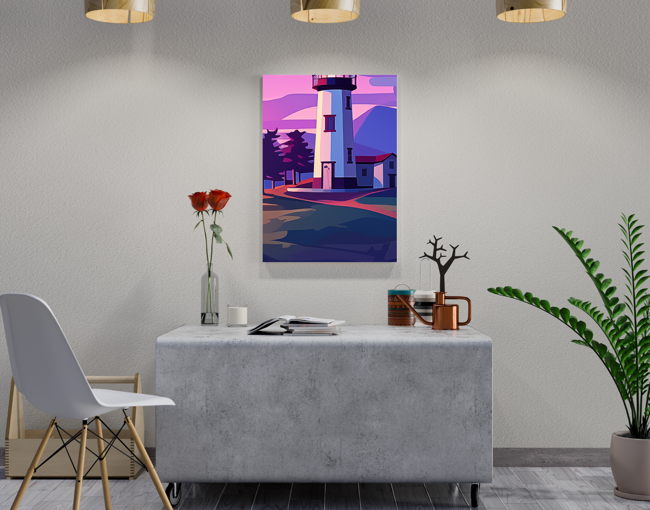 "VIEW AT SHORE"- Shiny & Sturdy Metallic Poster Art That Pops & Sticks