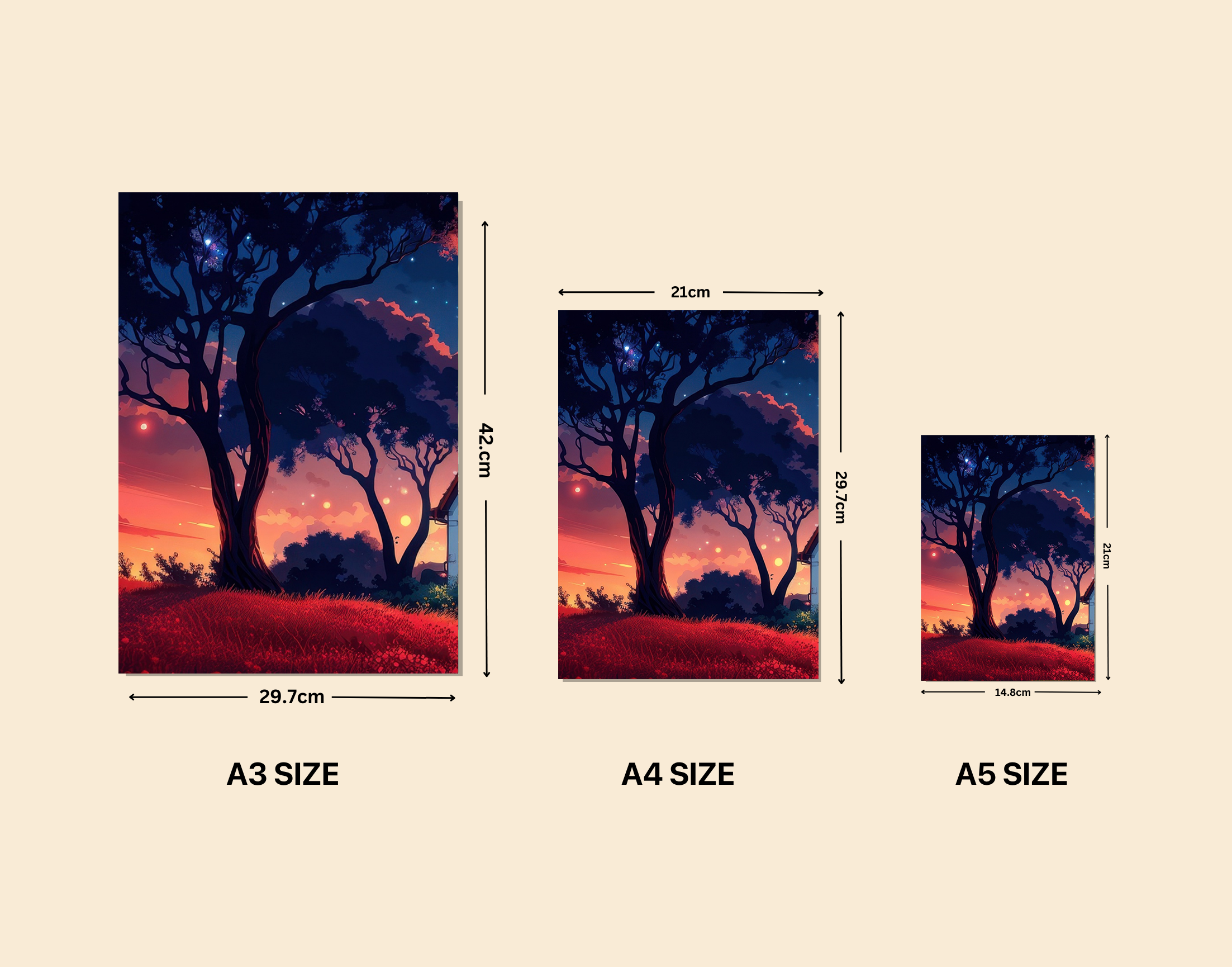 "NATURE WITH THE STARS"- Shiny & Sturdy Metallic Poster Art That Pops & Sticks